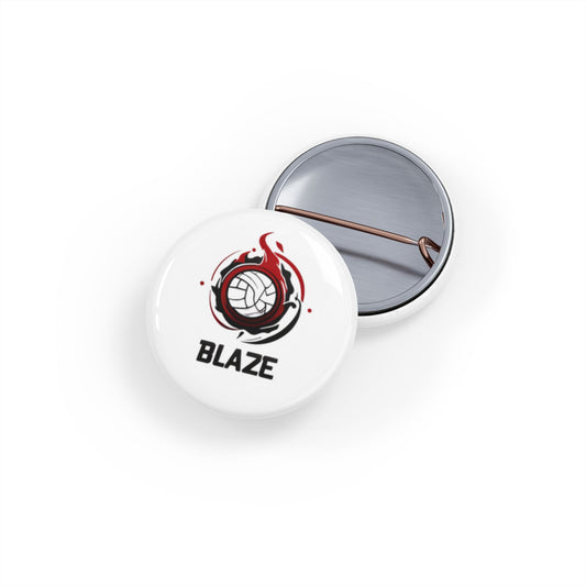 Volleyball Blaze Round Pins - Sporty Enamel Badges for Fans & Players