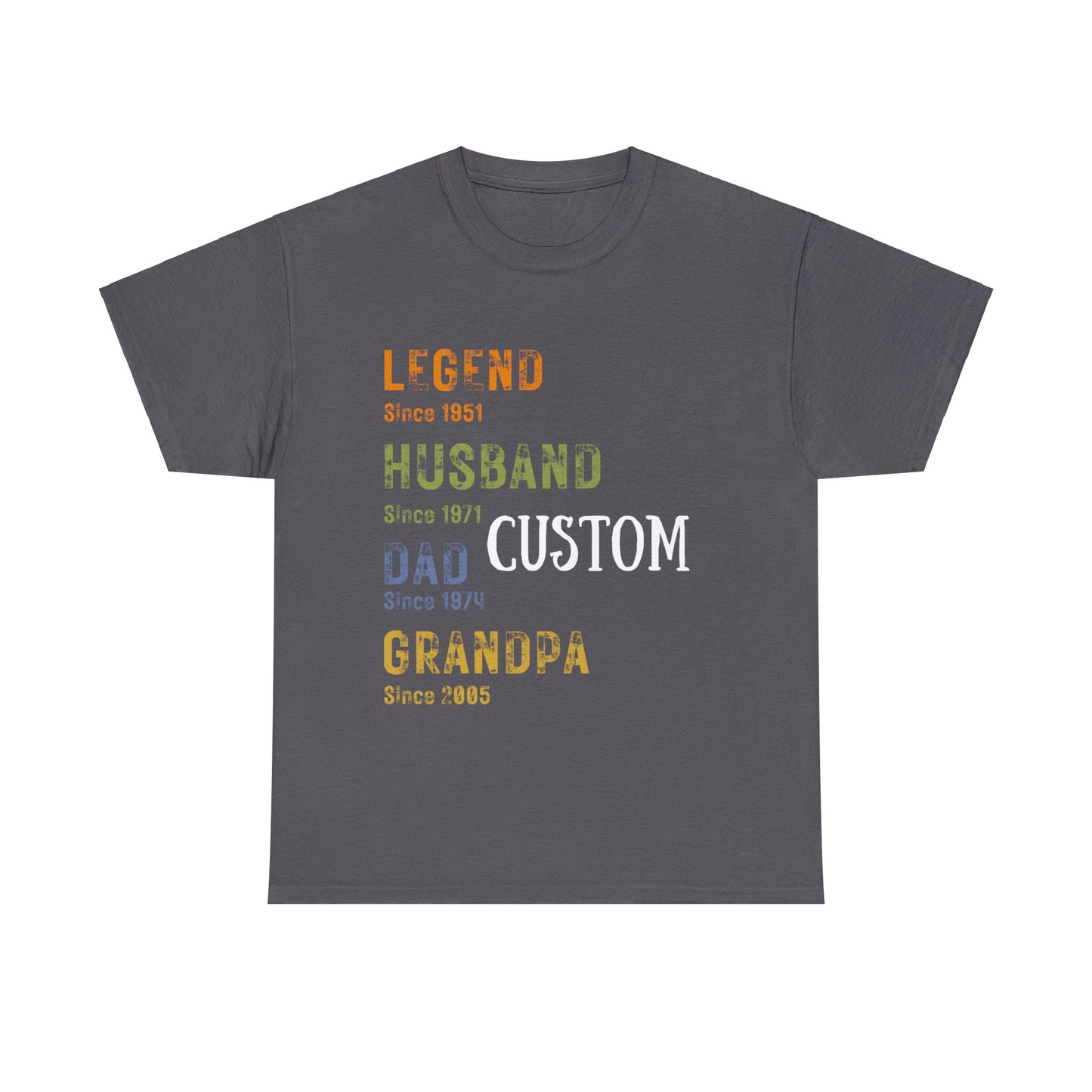 Custom 'Legend Since' Heavy Cotton Tee | Personalized Gift Heavy Cotton Tee