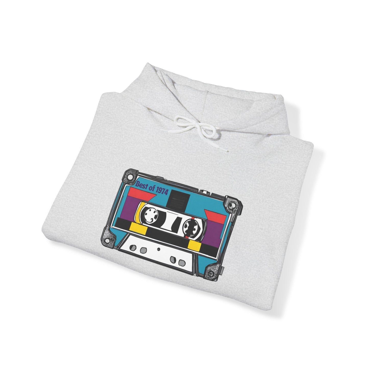 Retro Cassette Tape 1974 Adult Unisex Hooded Sweatshirt