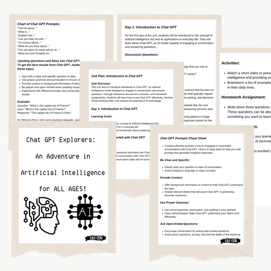 Chat GPT Explorers: A How-to Guide to Artificial Intelligence for All Ages