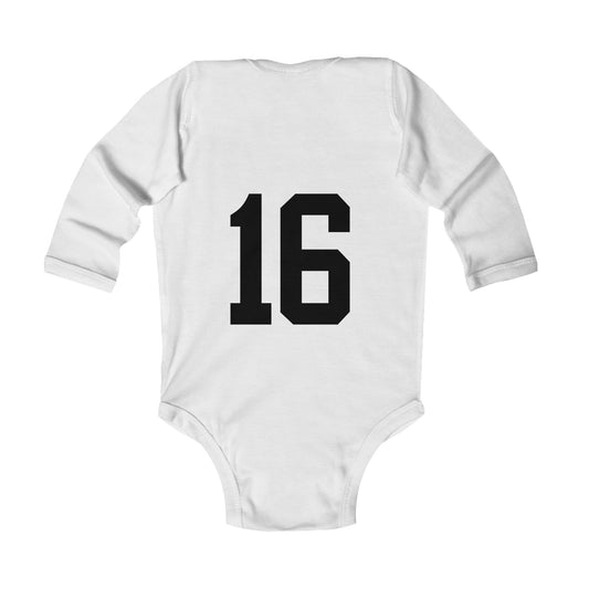 Blaze Volleyball Infant Long Sleeve Onesie Bodysuit - White - With Personalization Available