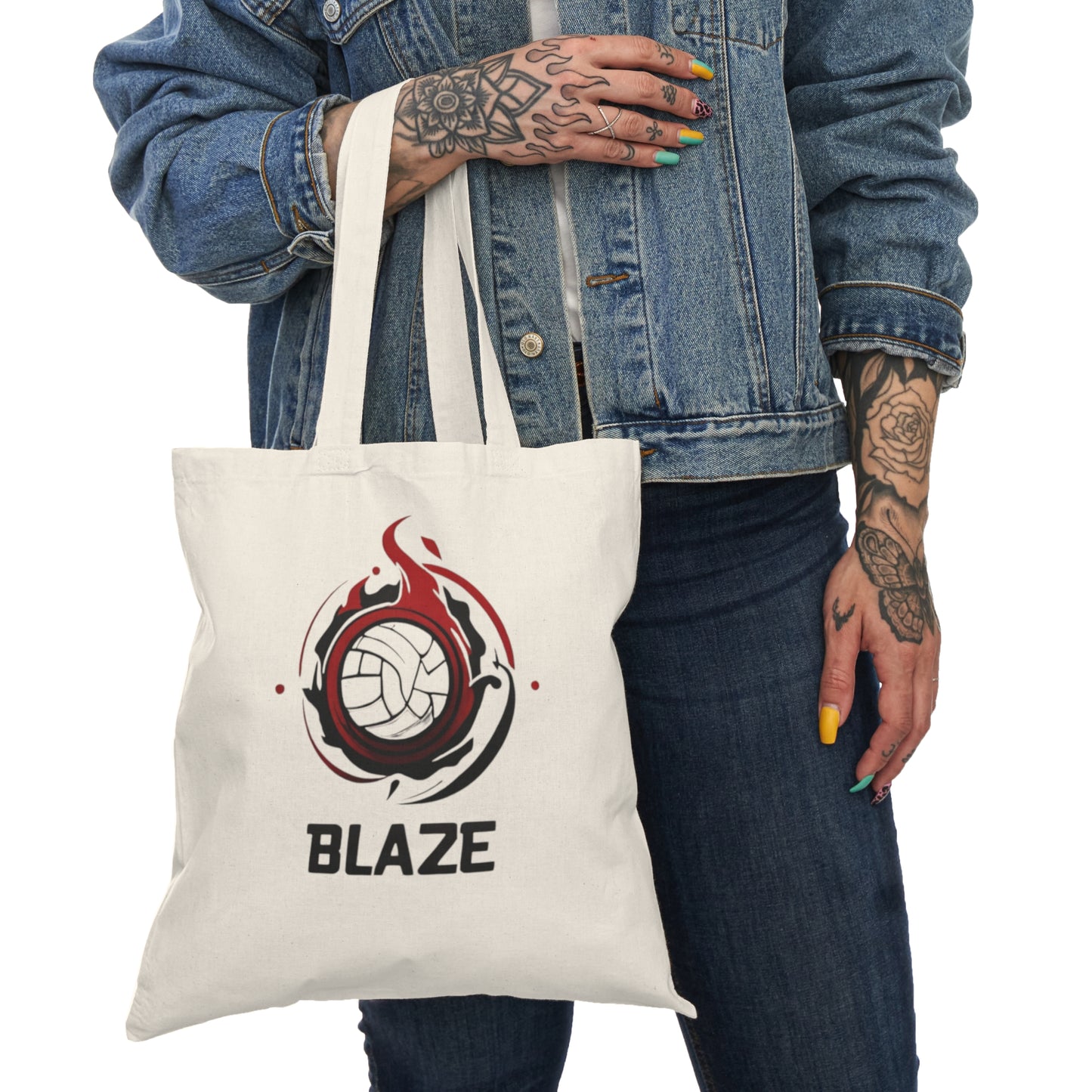 Blaze Volleyball Canvas Tote Bag - With Personalization Available