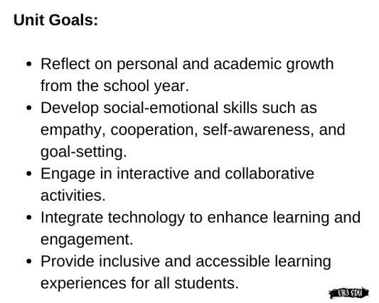 End of Year Celebration Unit Plan for Grade 2: Reflect, Celebrate, and Look Ahead!