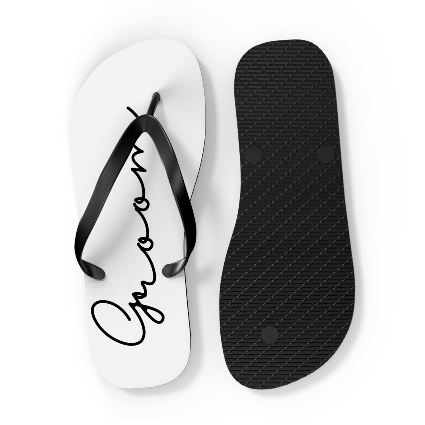 Bride and Groom Wedding Party Flip Flops - Custom available as well