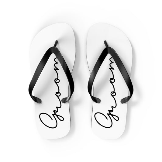 Bride and Groom Wedding Party Flip Flops - Custom available as well