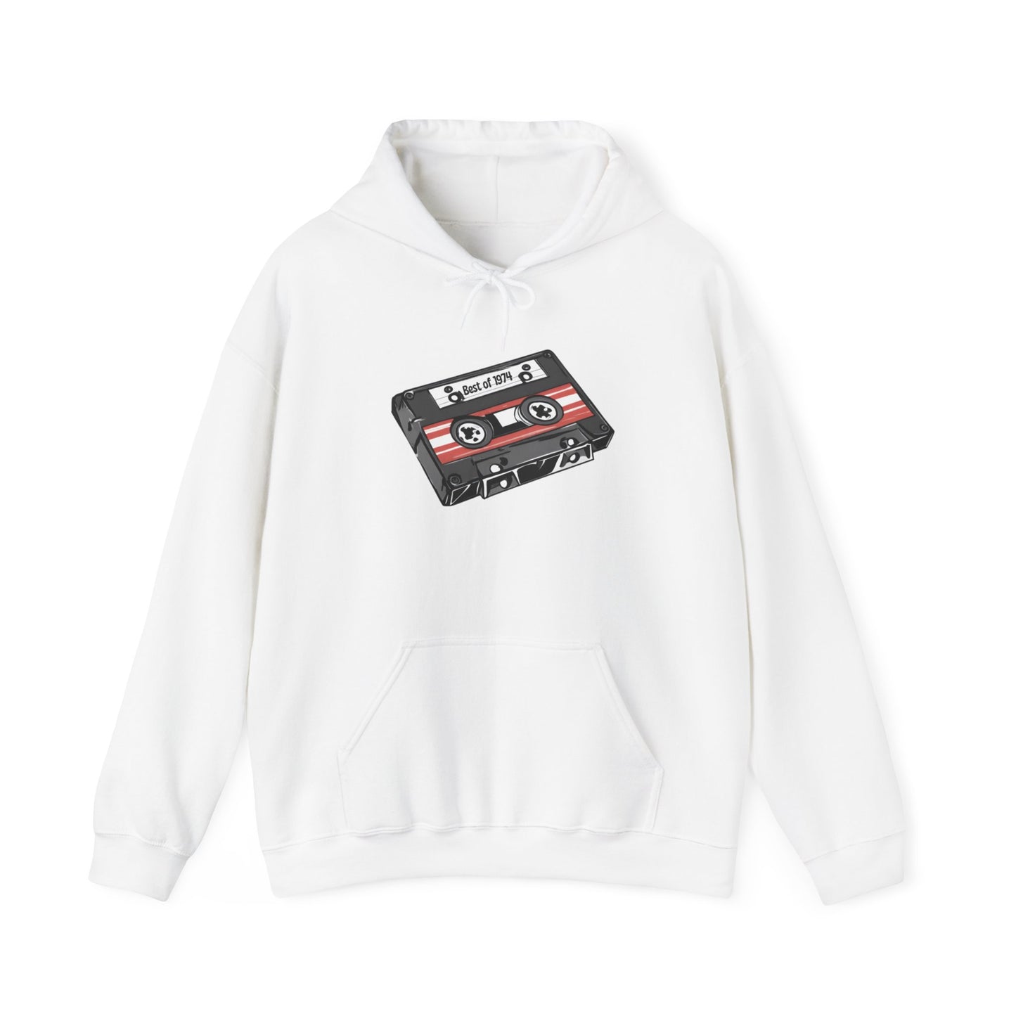 Retro Cassette Tape 1974 Adult Unisex Hooded Sweatshirt