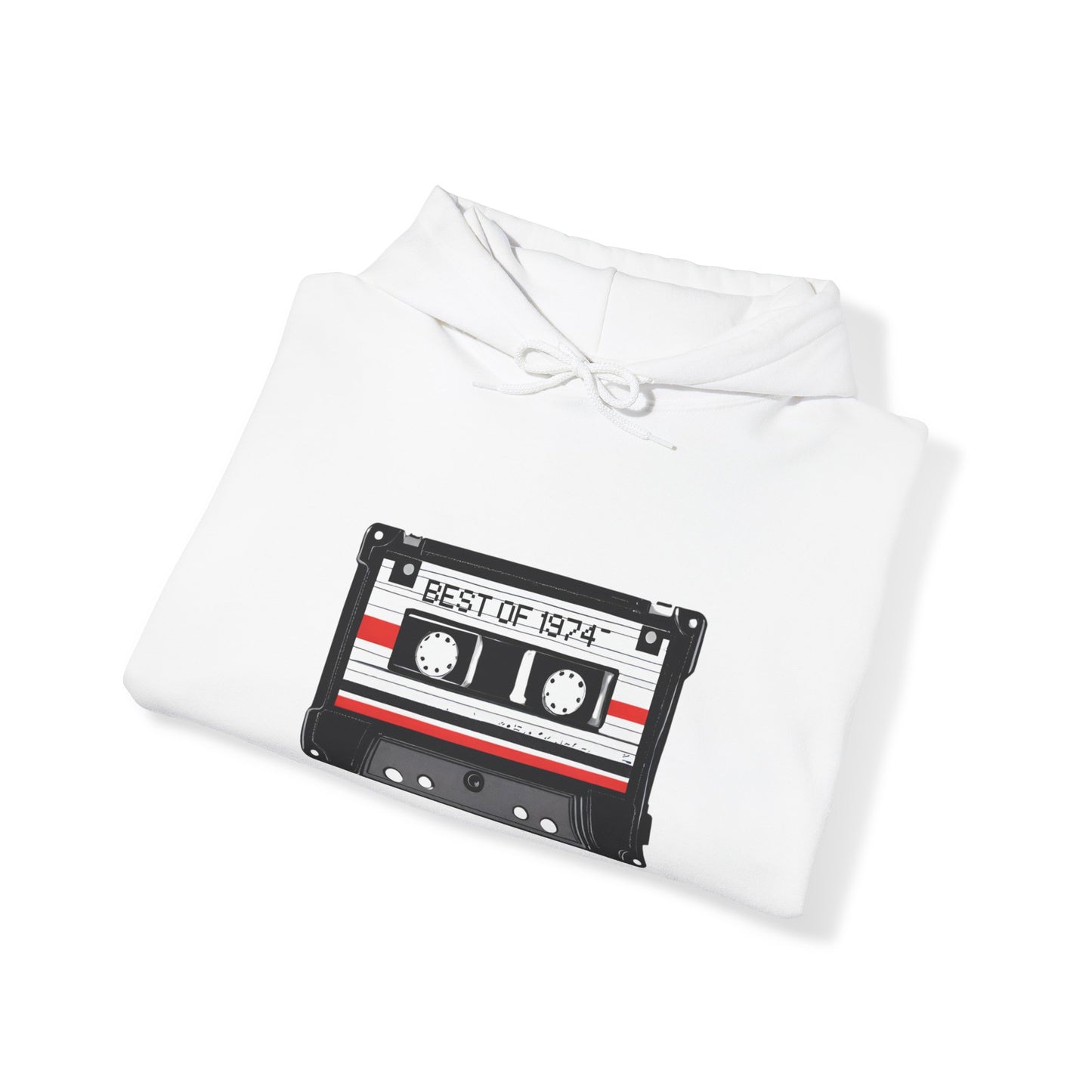 Retro Cassette Tape 1974 Adult Unisex Hooded Sweatshirt