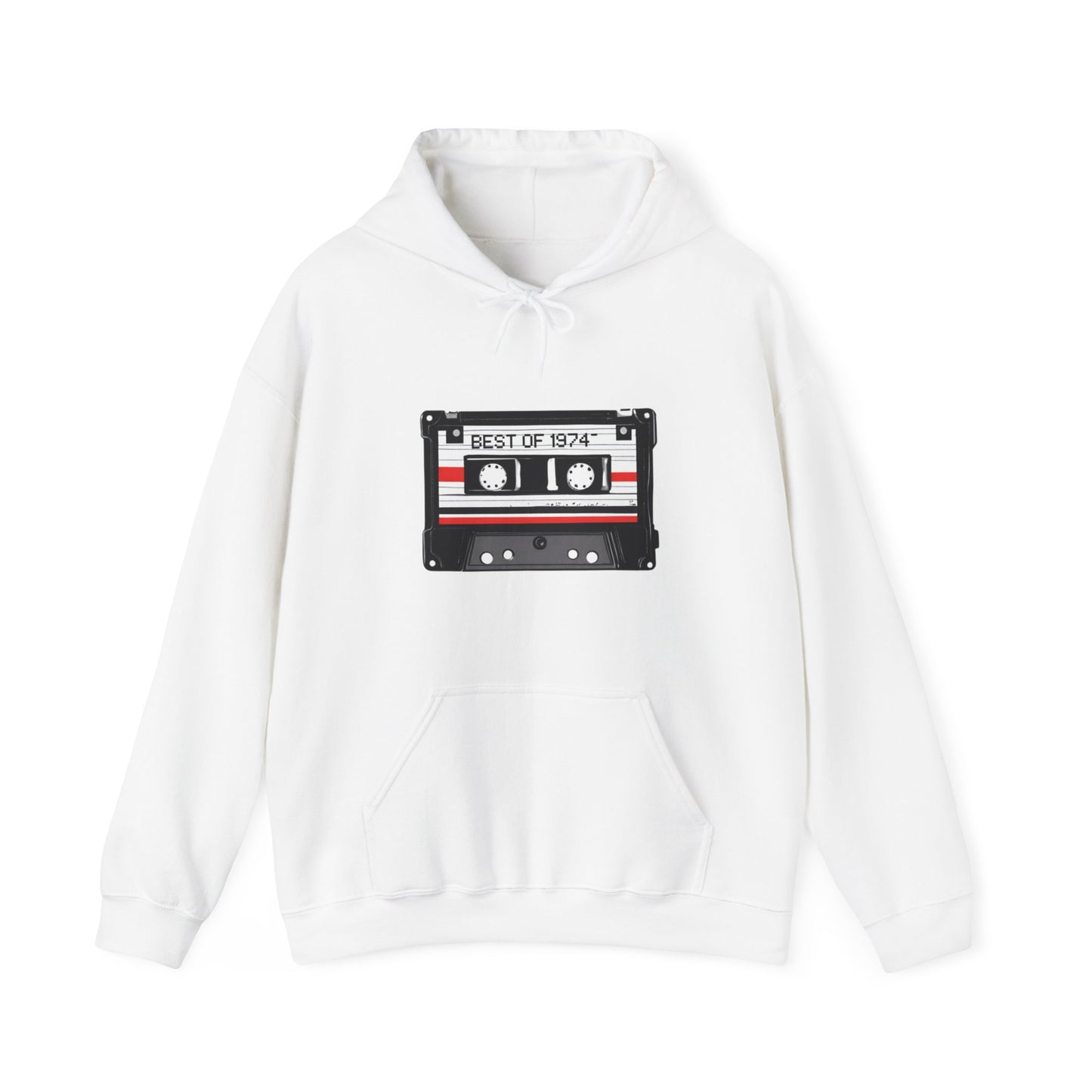 Retro Cassette Tape 1974 Adult Unisex Hooded Sweatshirt