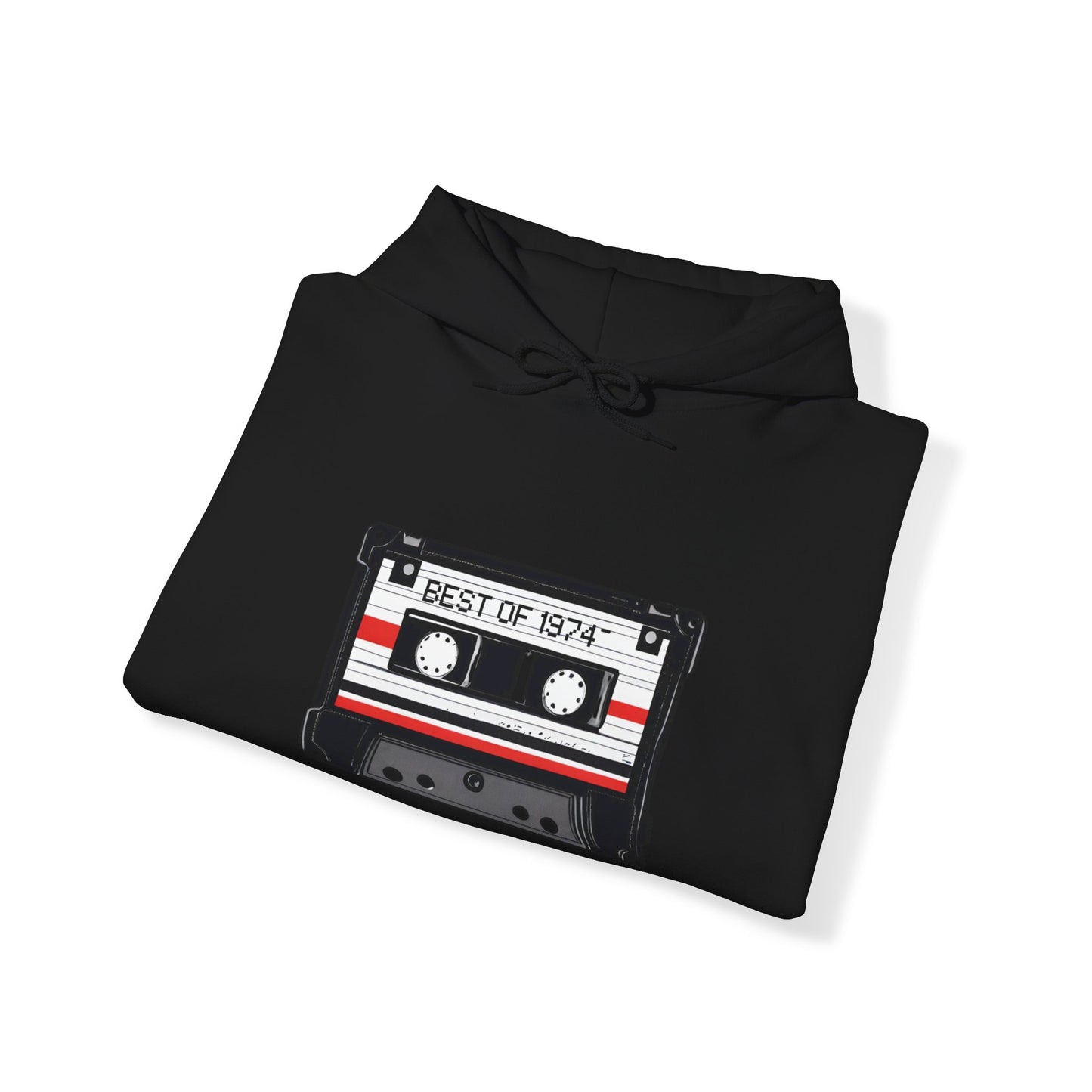 Retro Cassette Tape 1974 Adult Unisex Hooded Sweatshirt