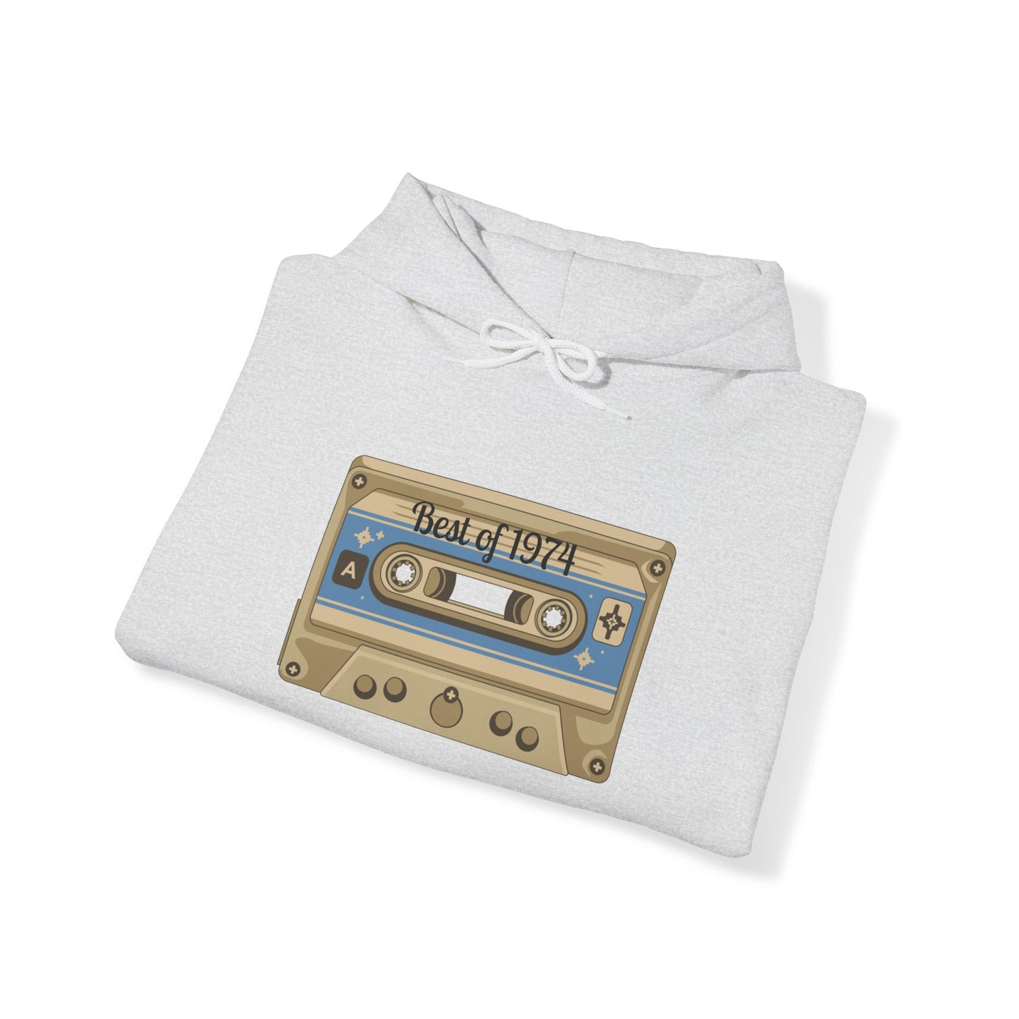 Retro Cassette Tape 1974 Adult Unisex Hooded Sweatshirt