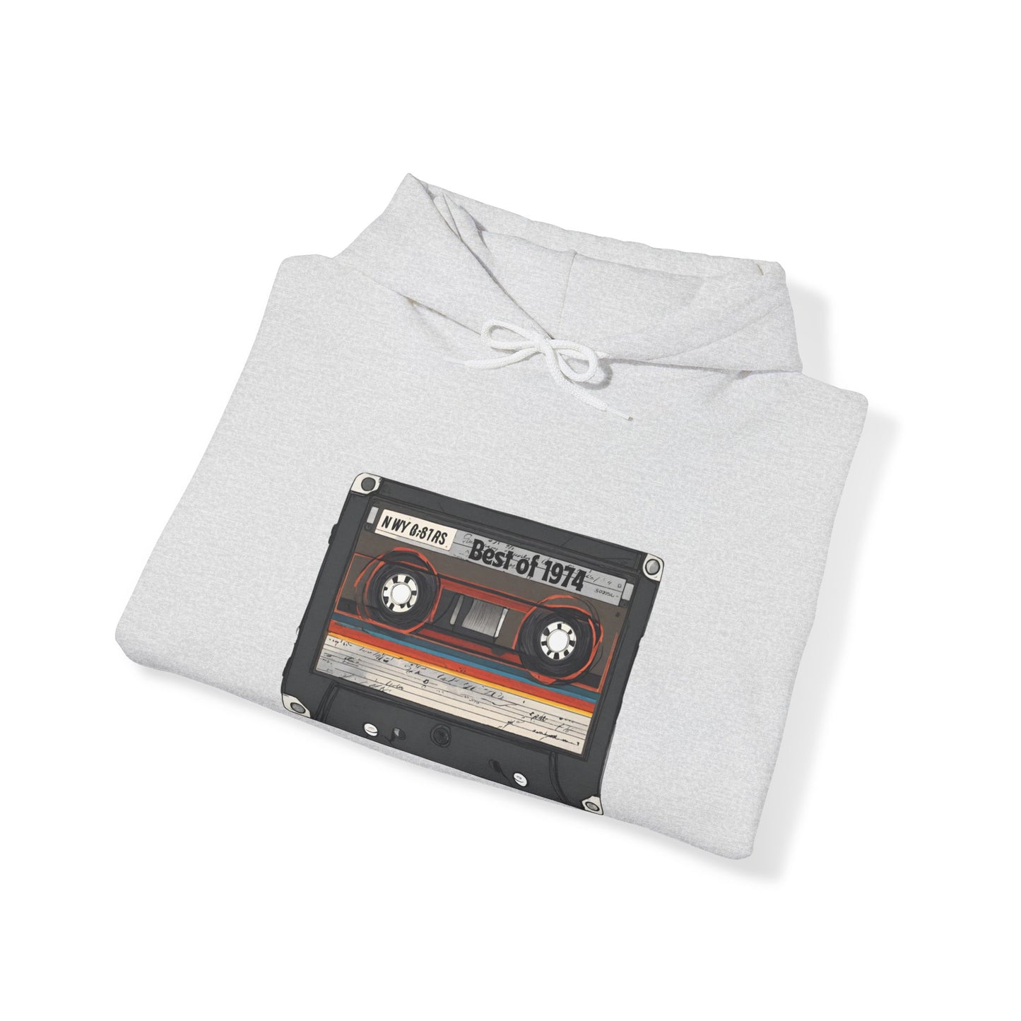 Retro Cassette Tape 1974 Adult Unisex Hooded Sweatshirt