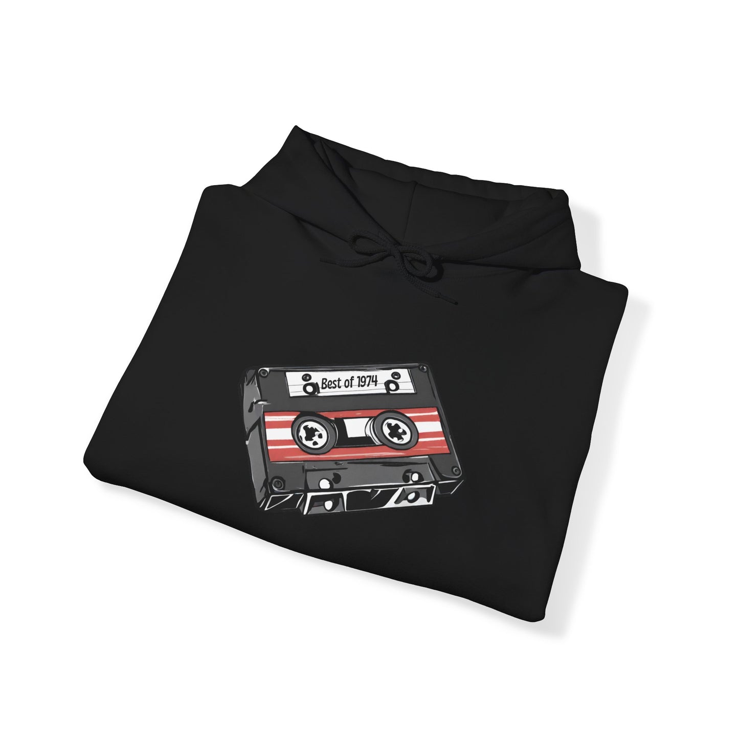 Retro Cassette Tape 1974 Adult Unisex Hooded Sweatshirt