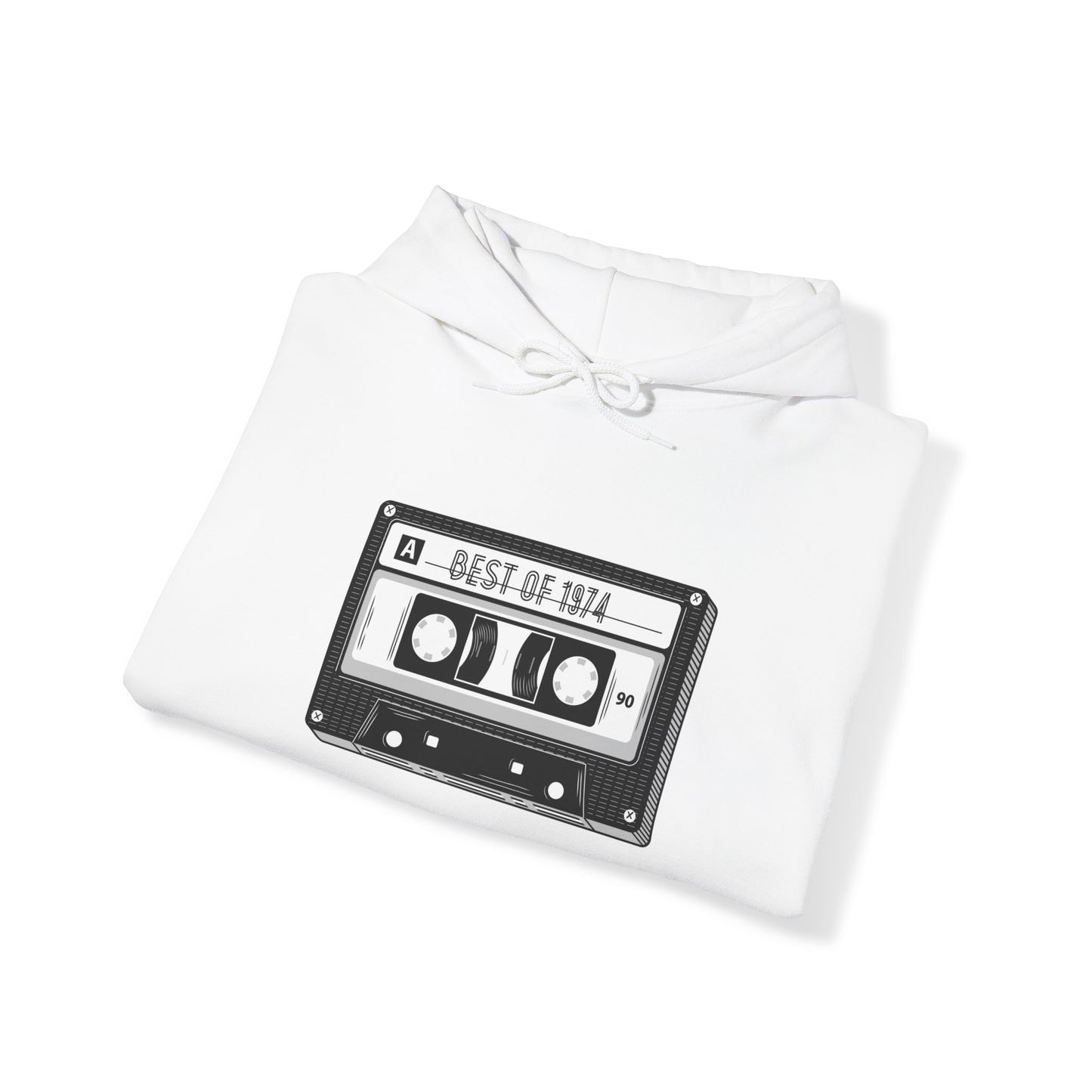 Retro Cassette Tape 1974 Adult Unisex Hooded Sweatshirt