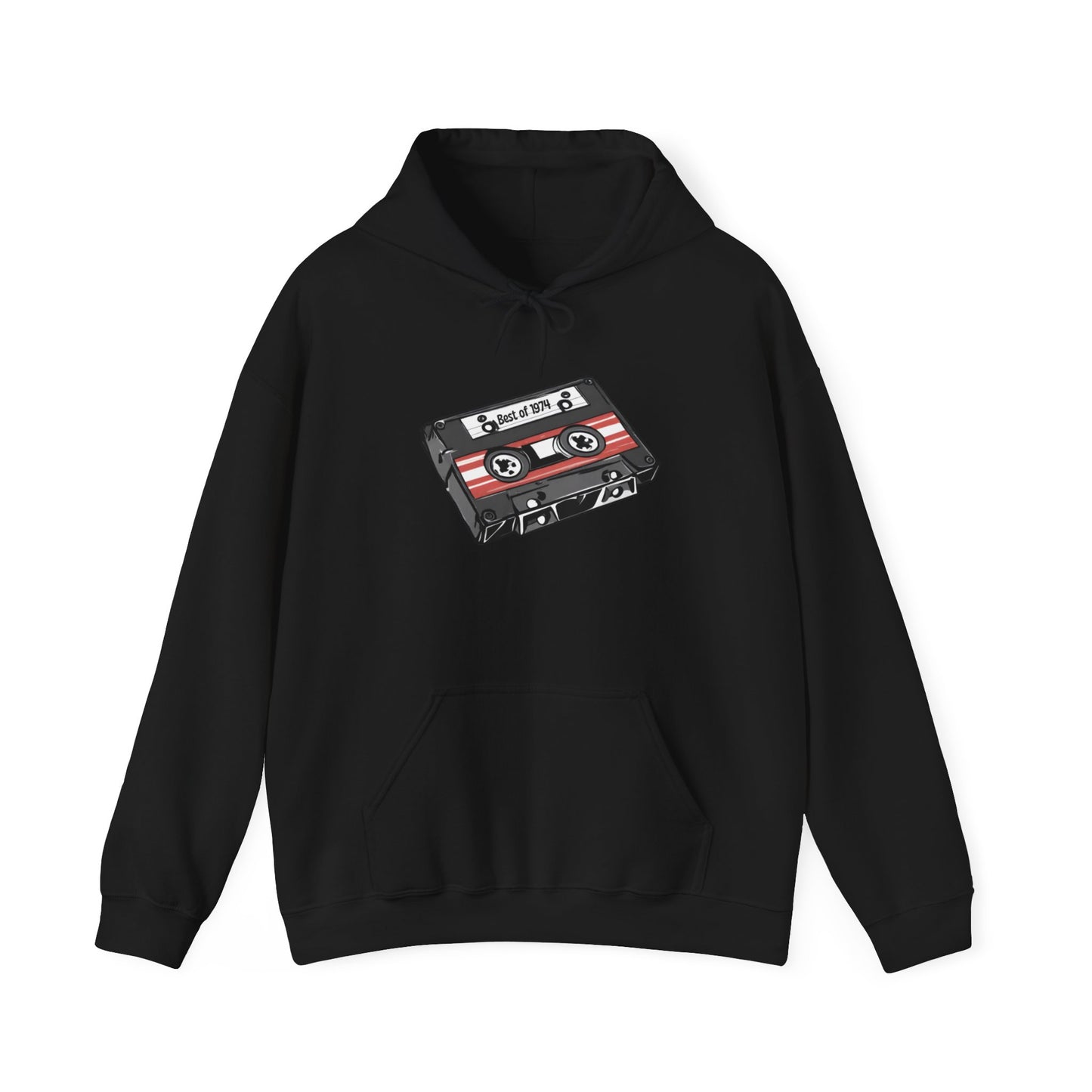 Retro Cassette Tape 1974 Adult Unisex Hooded Sweatshirt