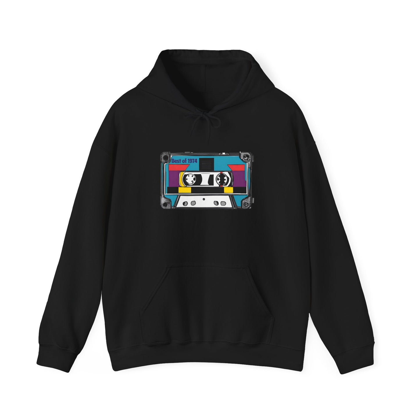 Retro Cassette Tape 1974 Adult Unisex Hooded Sweatshirt