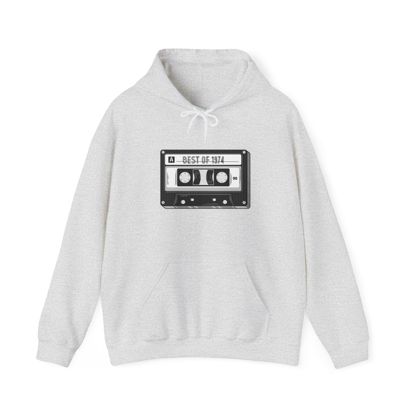 Retro Cassette Tape 1974 Adult Unisex Hooded Sweatshirt