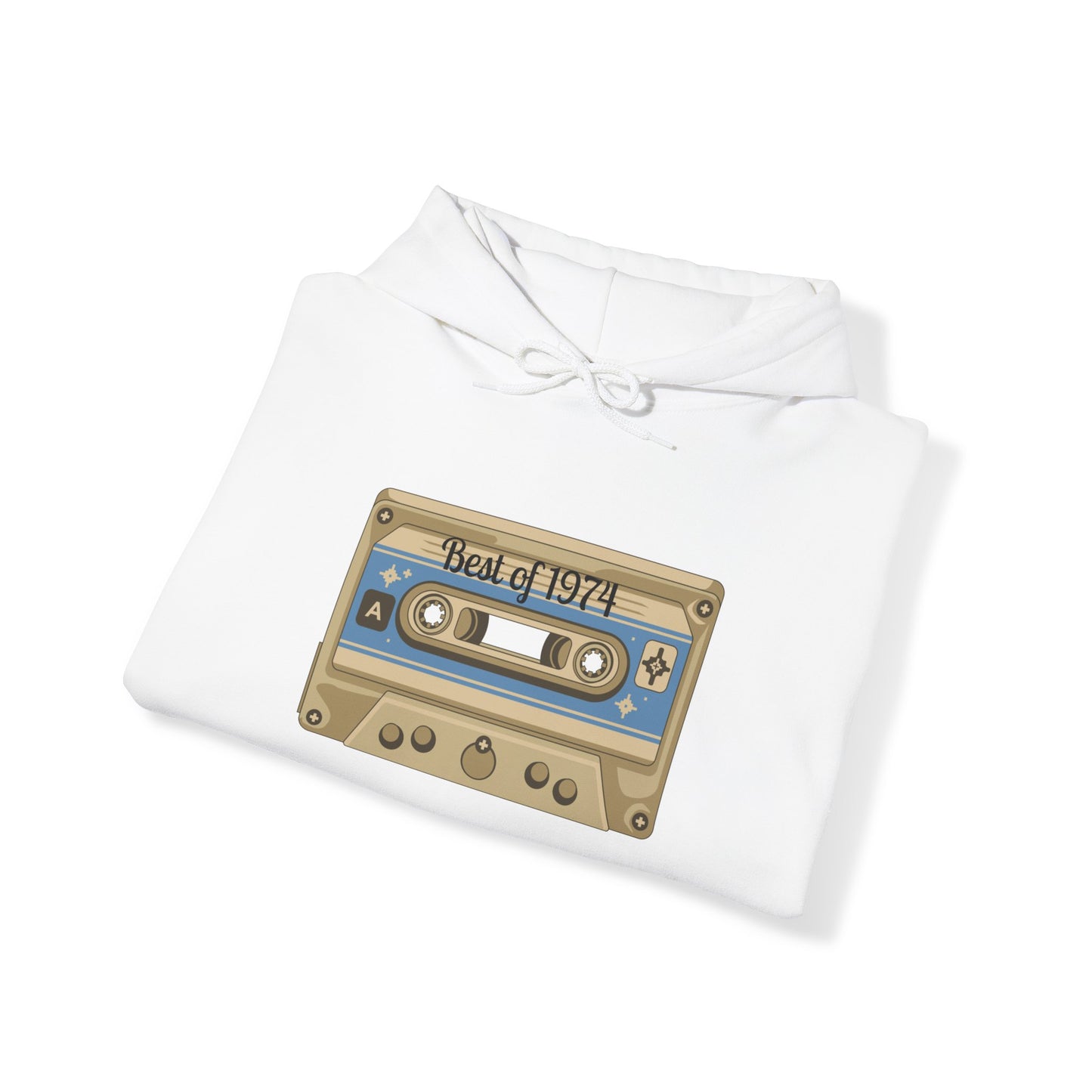 Retro Cassette Tape 1974 Adult Unisex Hooded Sweatshirt