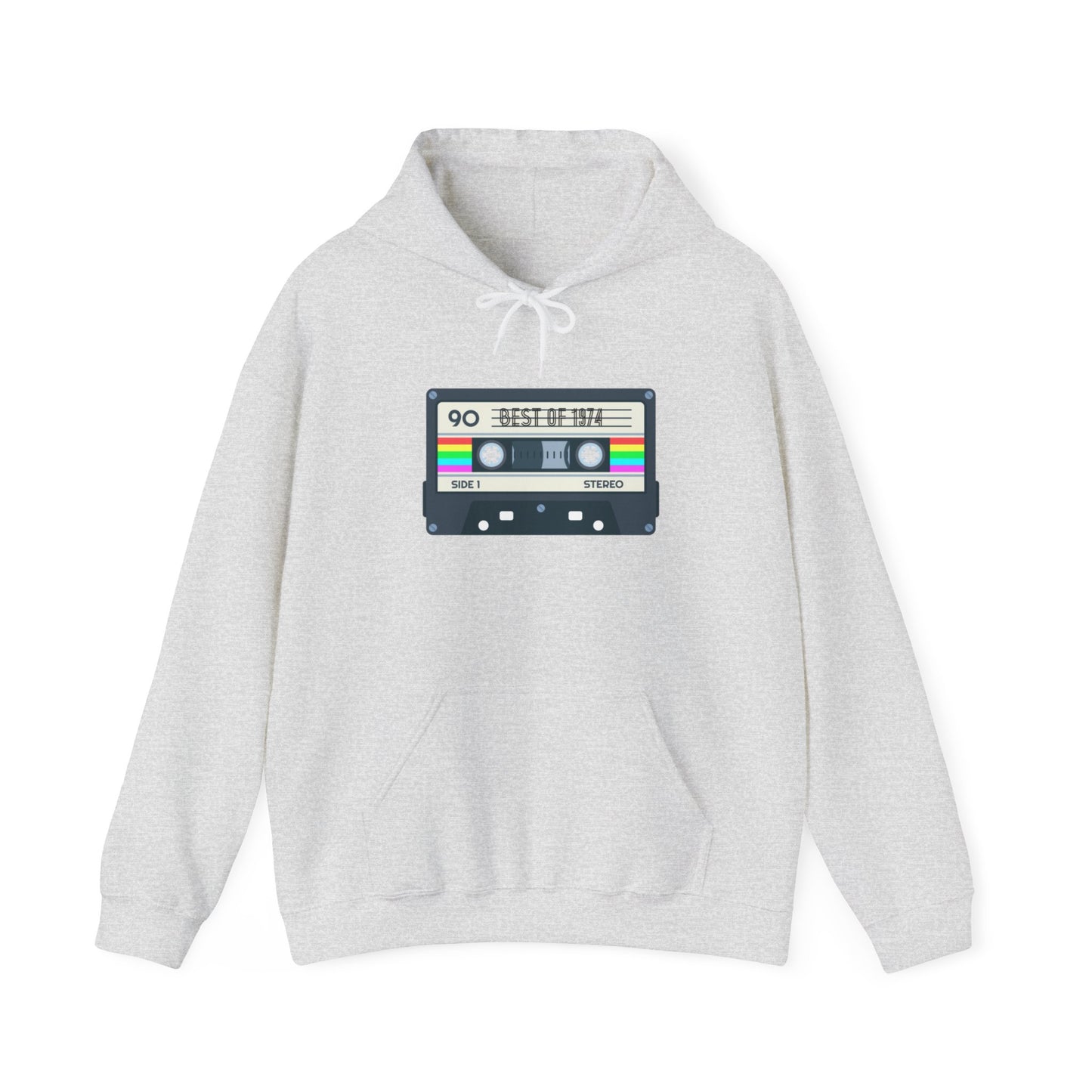 Retro Cassette Tape 1974 Adult Unisex Hooded Sweatshirt