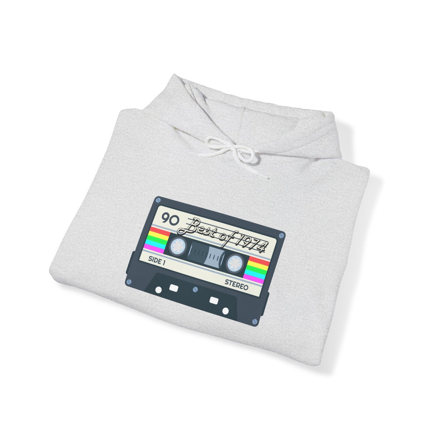 Retro Cassette Tape 1974 Adult Unisex Hooded Sweatshirt