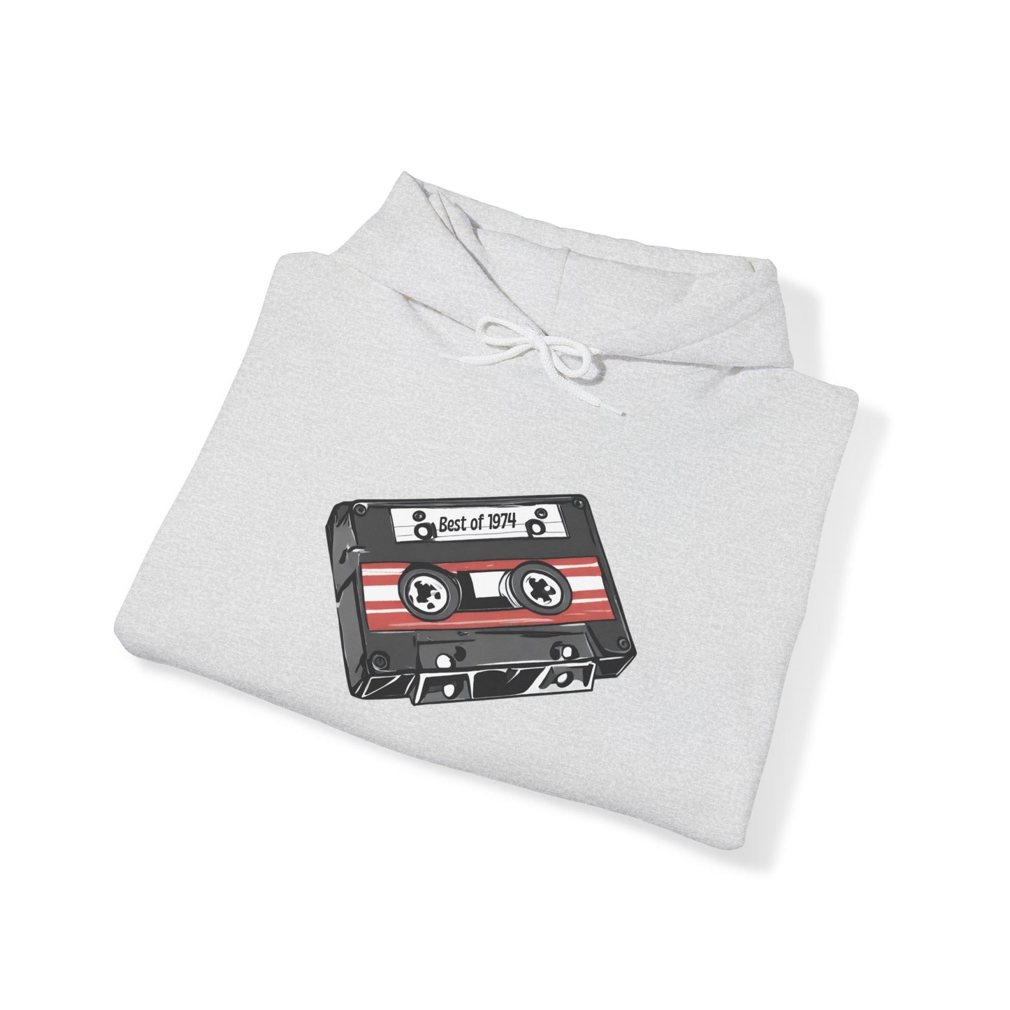 Retro Cassette Tape 1974 Adult Unisex Hooded Sweatshirt