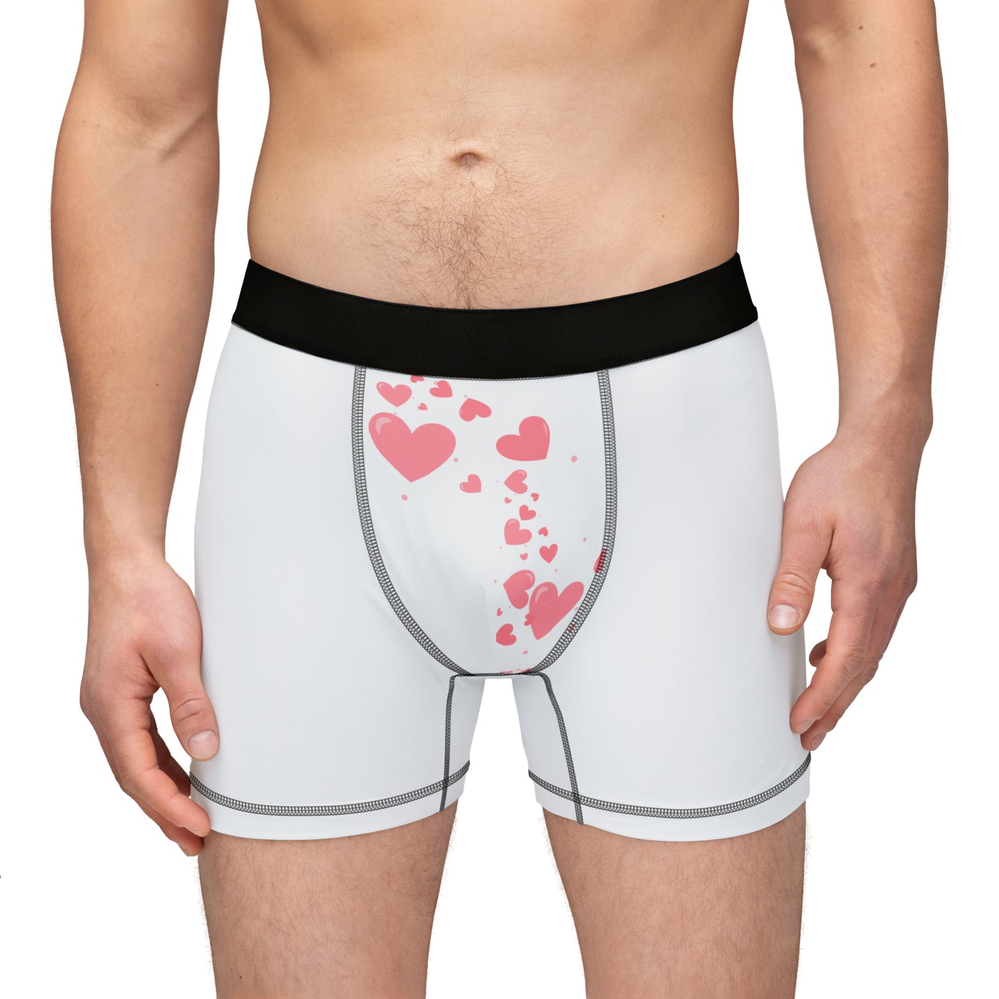 All-Over Print Hearts Boxer Shorts: Perfect for Him on Valentine's Day, Father's Day, Birthdays, and Weddings