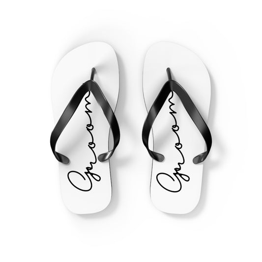 Bride and Groom Wedding Party Flip Flops - Custom available as well