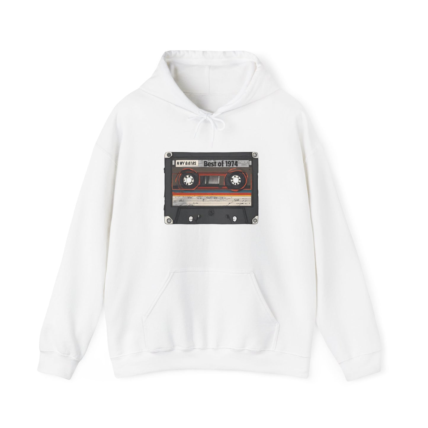 Retro Cassette Tape 1974 Adult Unisex Hooded Sweatshirt