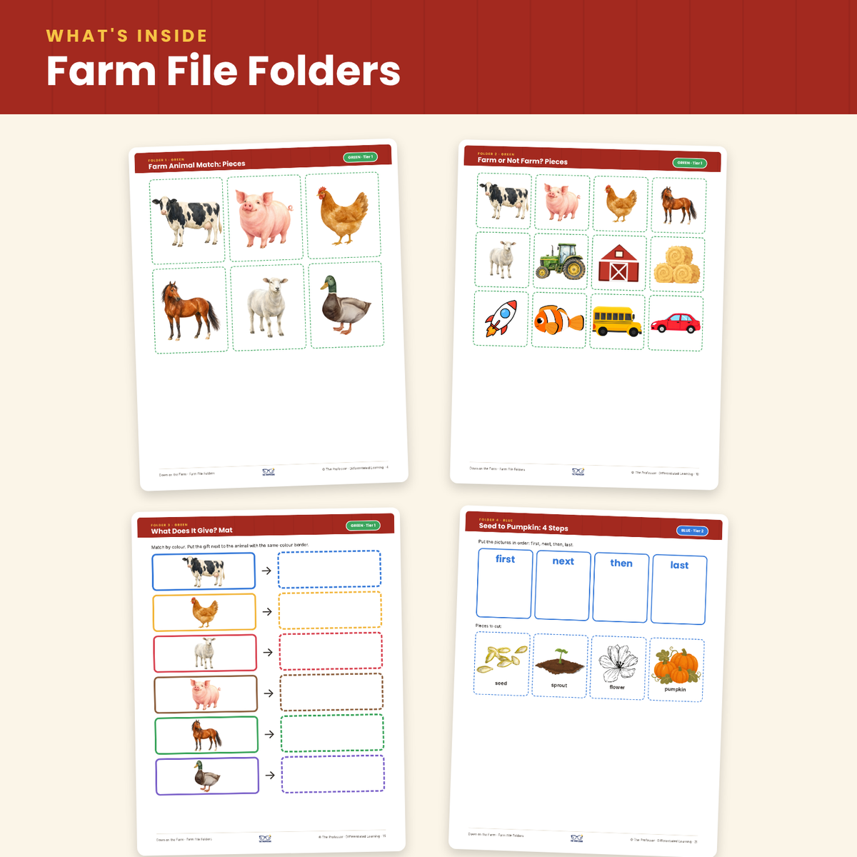 Farm File Folder Activities | Errorless & Leveled | Special Education PreK-2