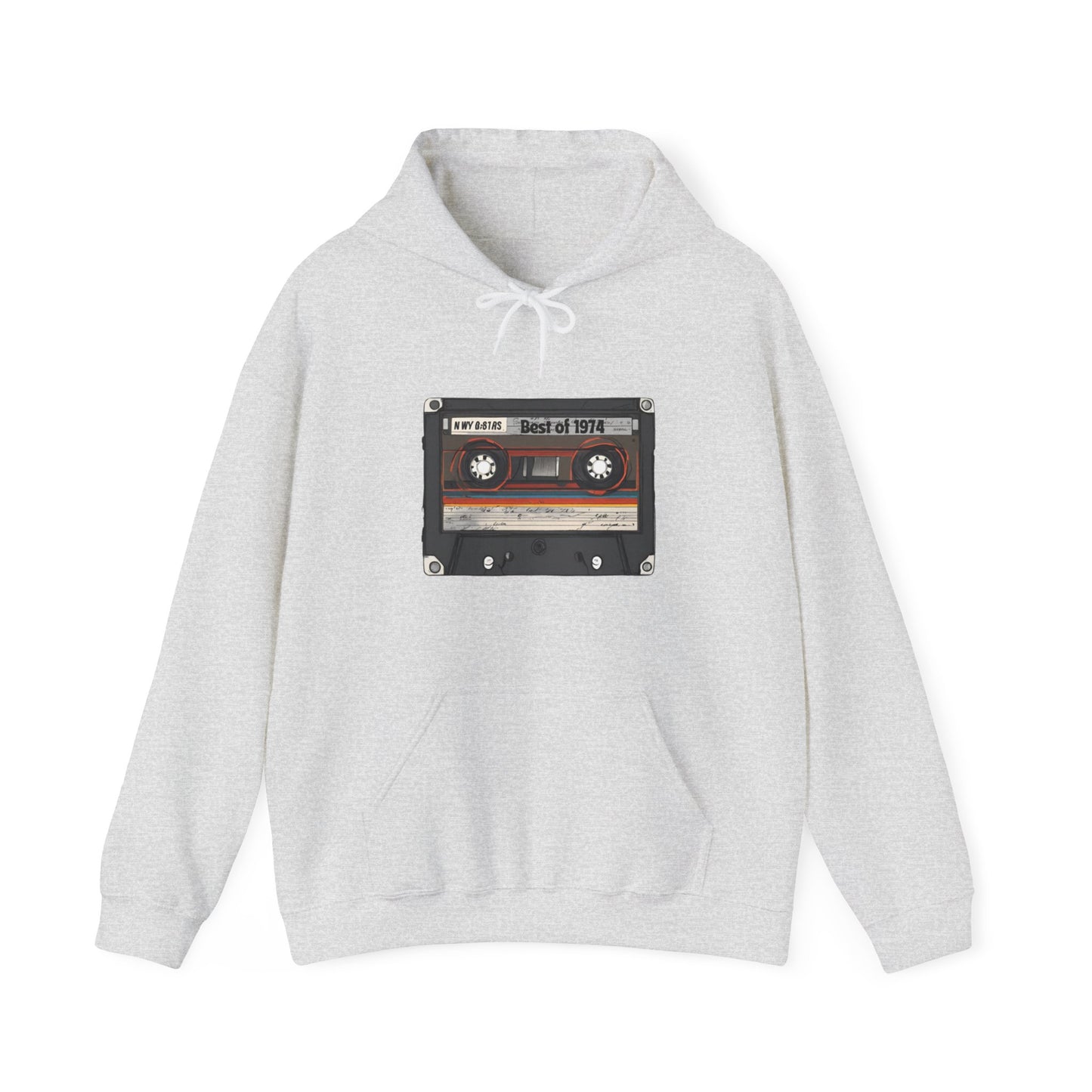 Retro Cassette Tape 1974 Adult Unisex Hooded Sweatshirt