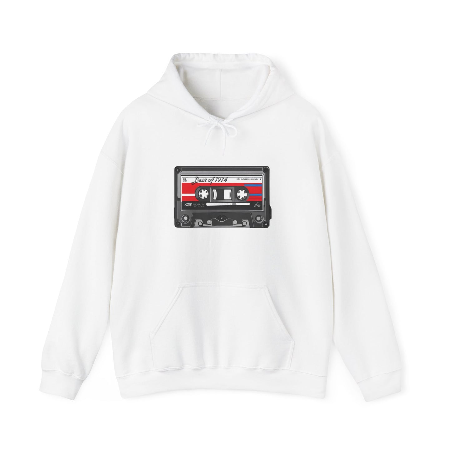 Retro Cassette Tape 1974 Adult Unisex Hooded Sweatshirt