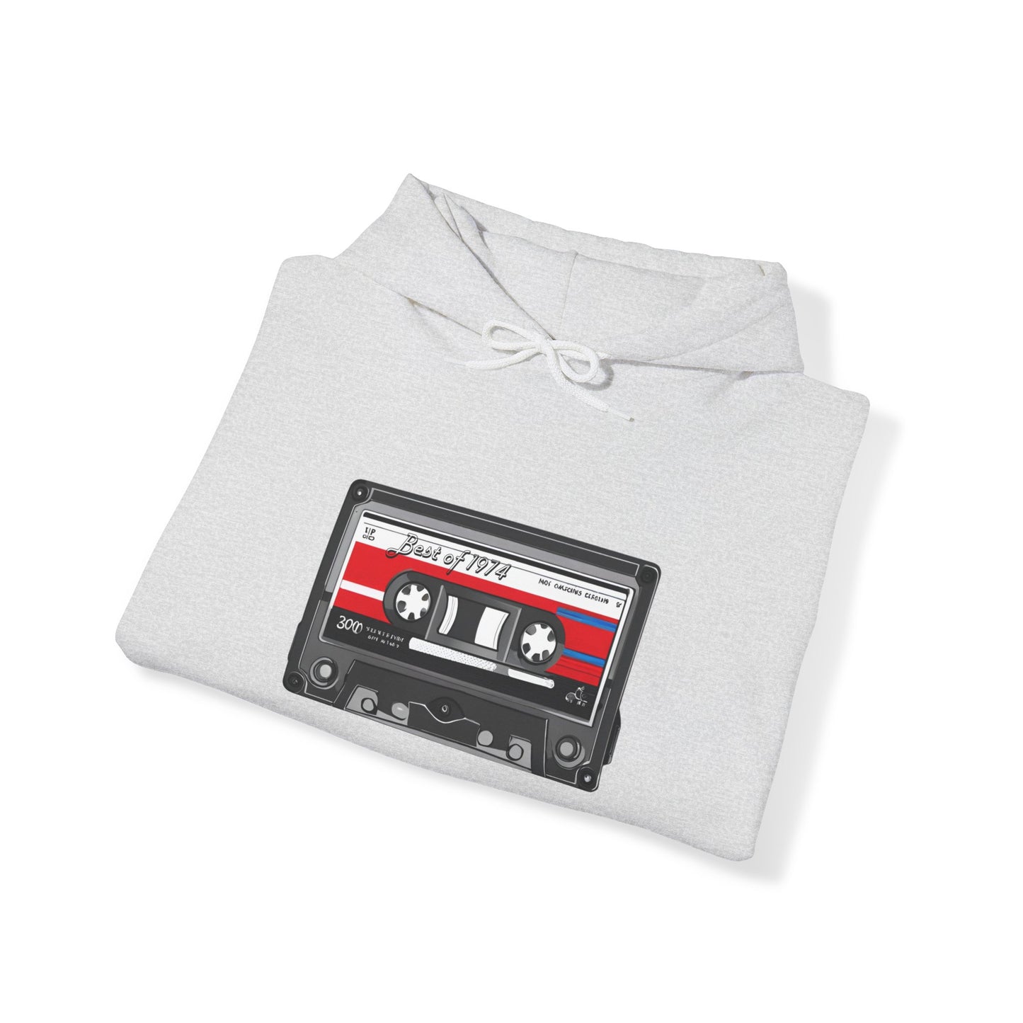 Retro Cassette Tape 1974 Adult Unisex Hooded Sweatshirt