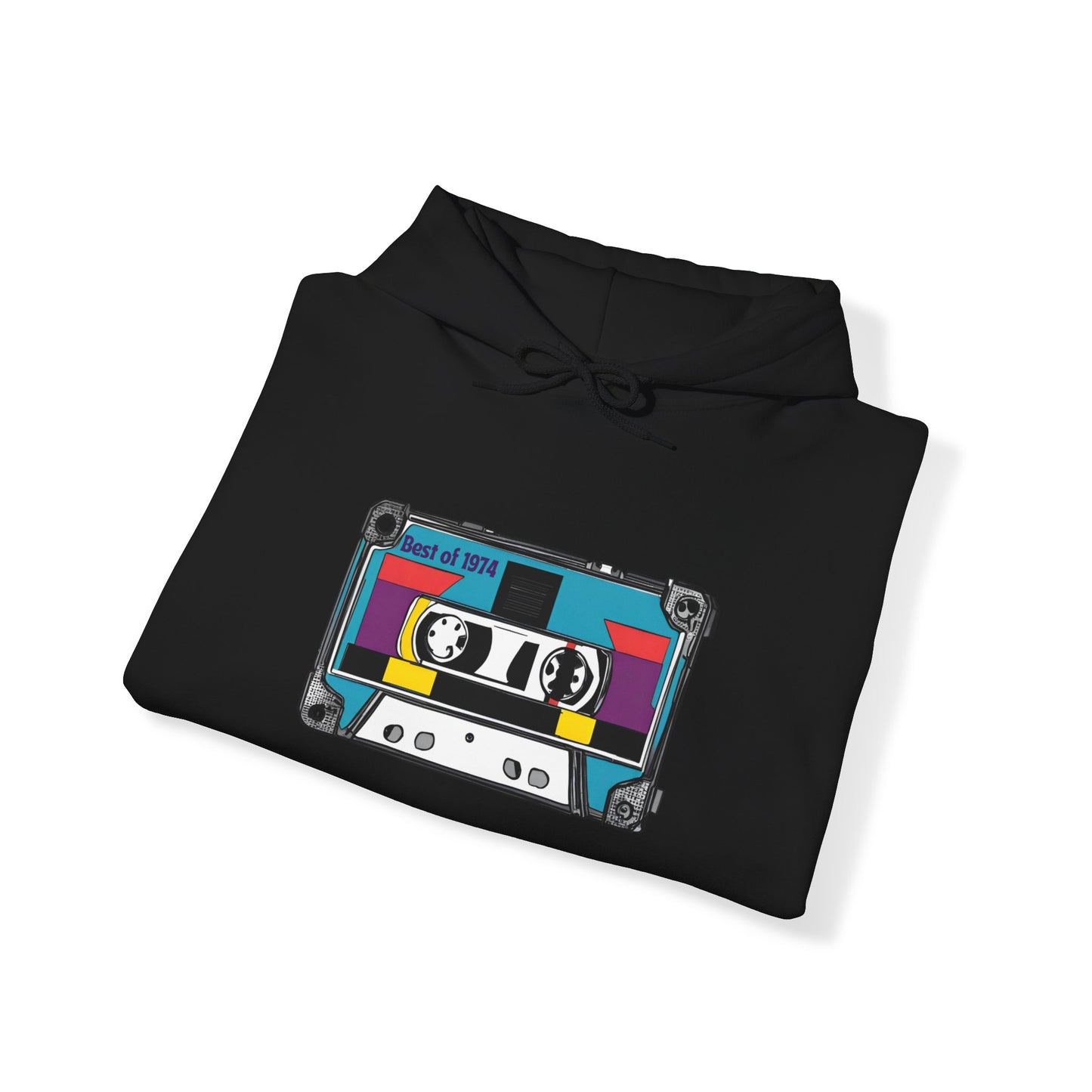 Retro Cassette Tape 1974 Adult Unisex Hooded Sweatshirt