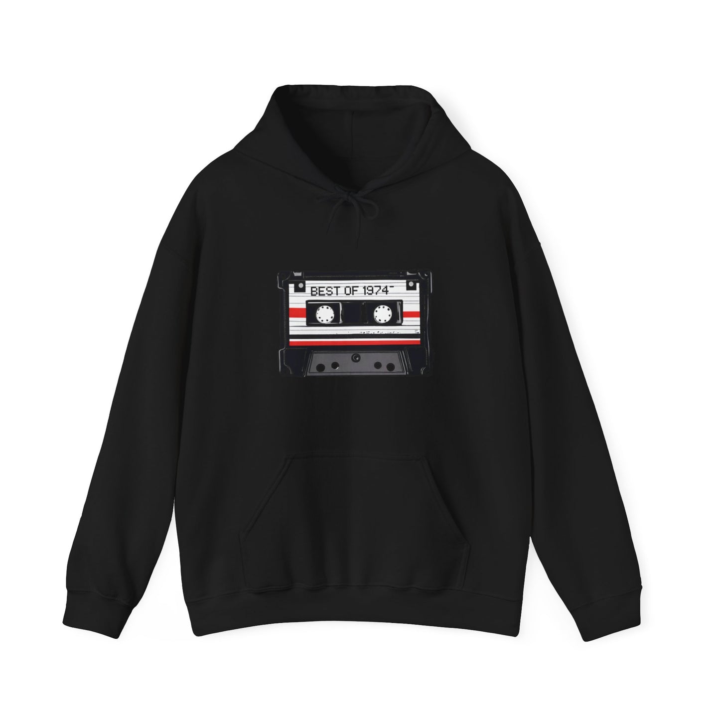 Retro Cassette Tape 1974 Adult Unisex Hooded Sweatshirt