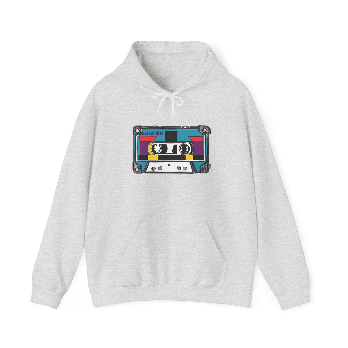 Retro Cassette Tape 1974 Adult Unisex Hooded Sweatshirt