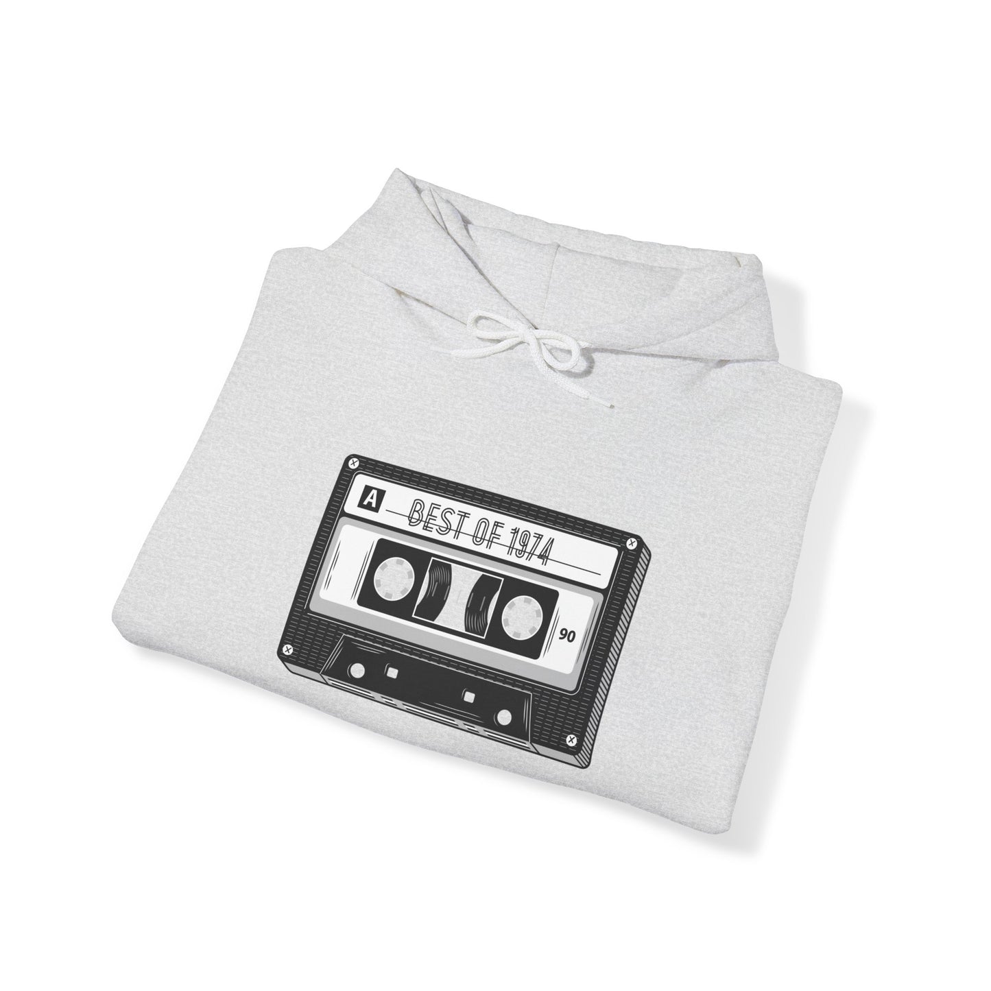 Retro Cassette Tape 1974 Adult Unisex Hooded Sweatshirt