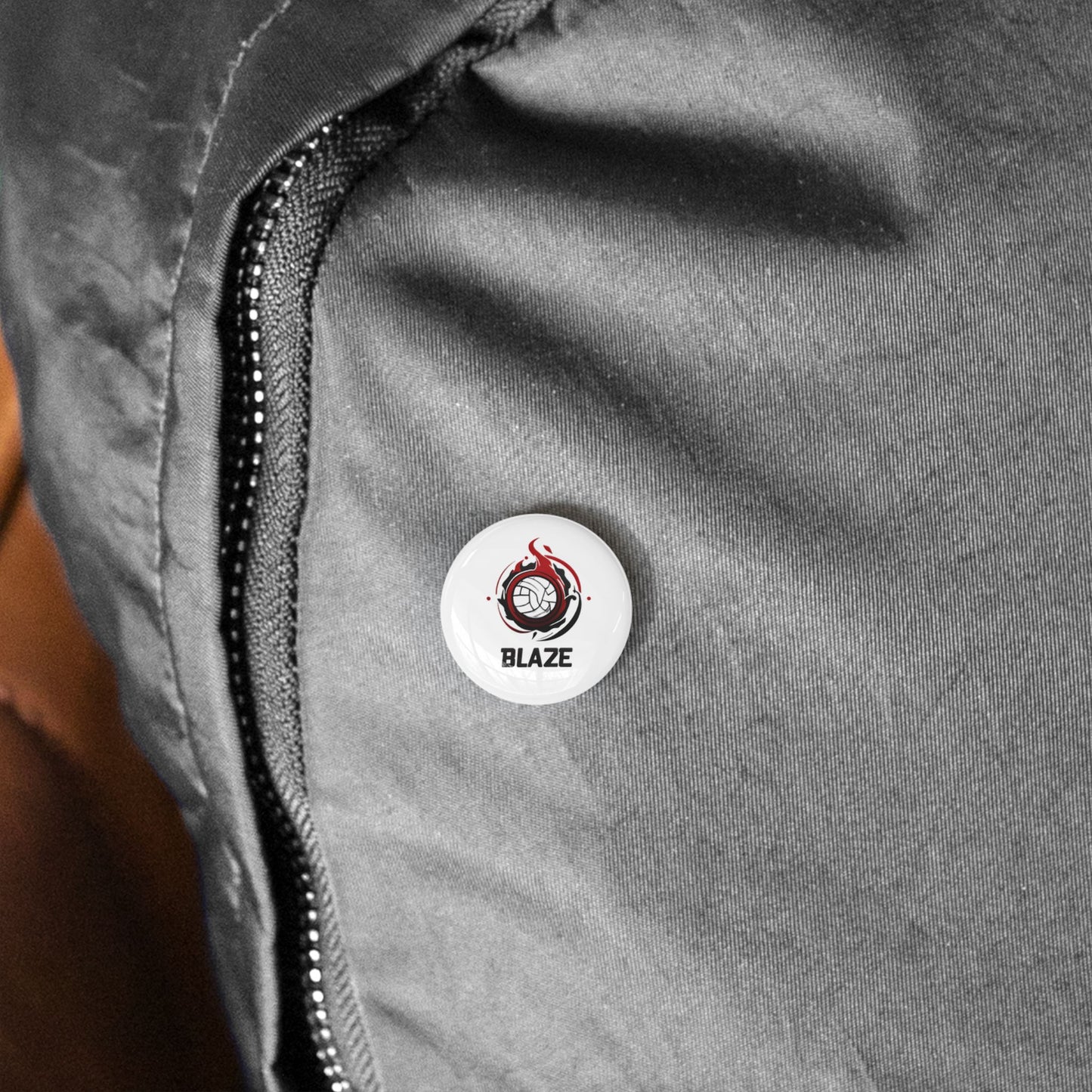 Volleyball Blaze Round Pins - Sporty Enamel Badges for Fans & Players