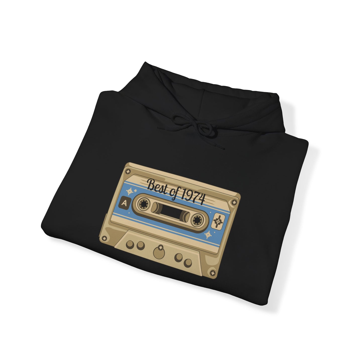 Retro Cassette Tape 1974 Adult Unisex Hooded Sweatshirt