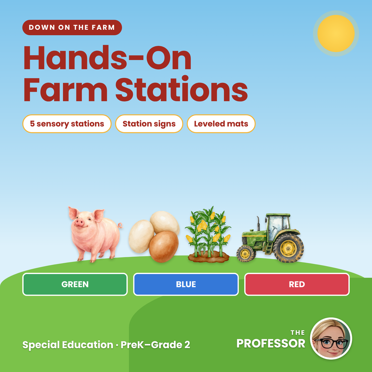 Farm Sensory Bins & Fine Motor Centers | Leveled | Special Education PreK-2
