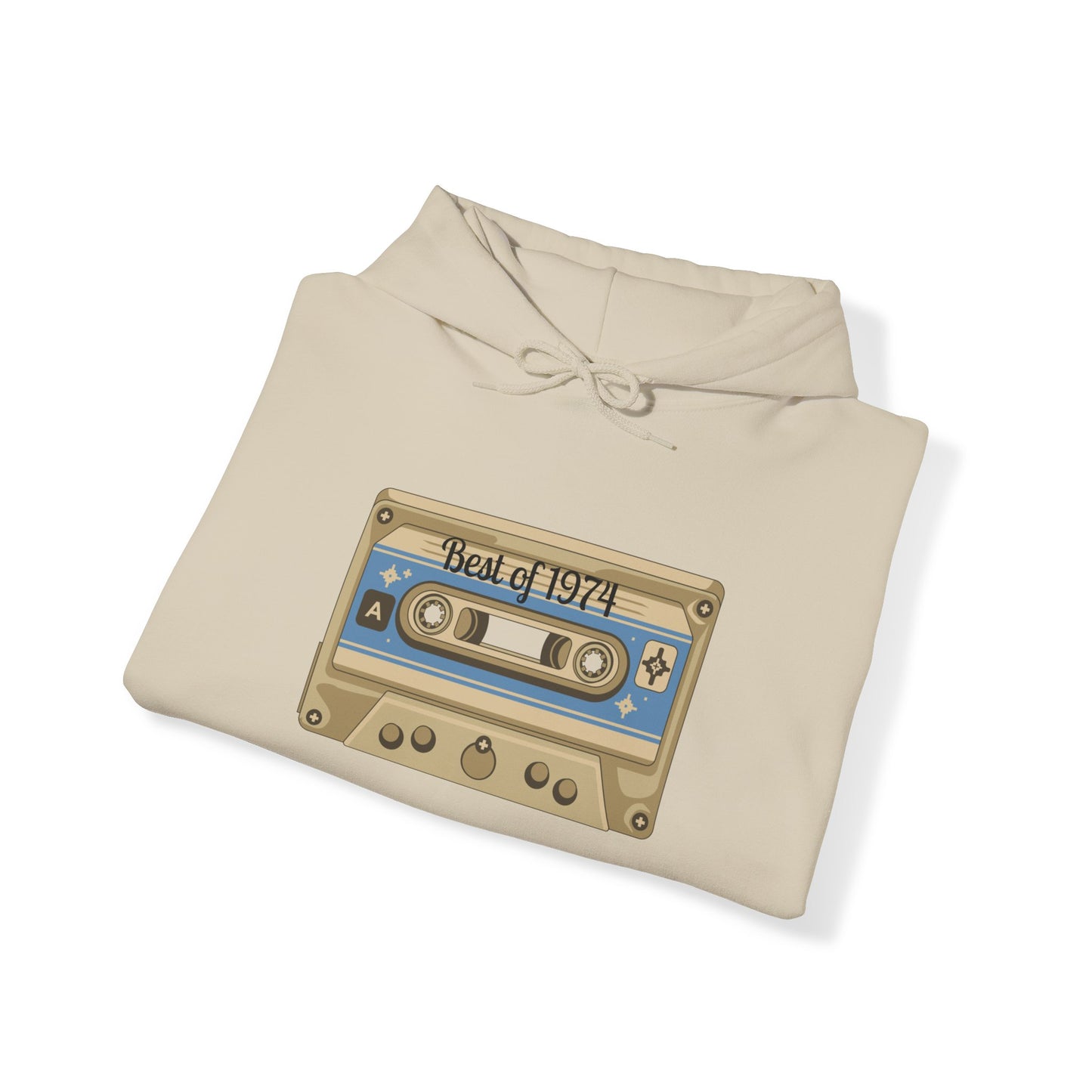 Retro Cassette Tape 1974 Adult Unisex Hooded Sweatshirt