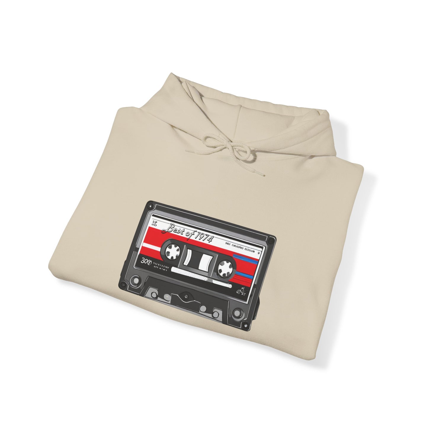 Retro Cassette Tape 1974 Adult Unisex Hooded Sweatshirt