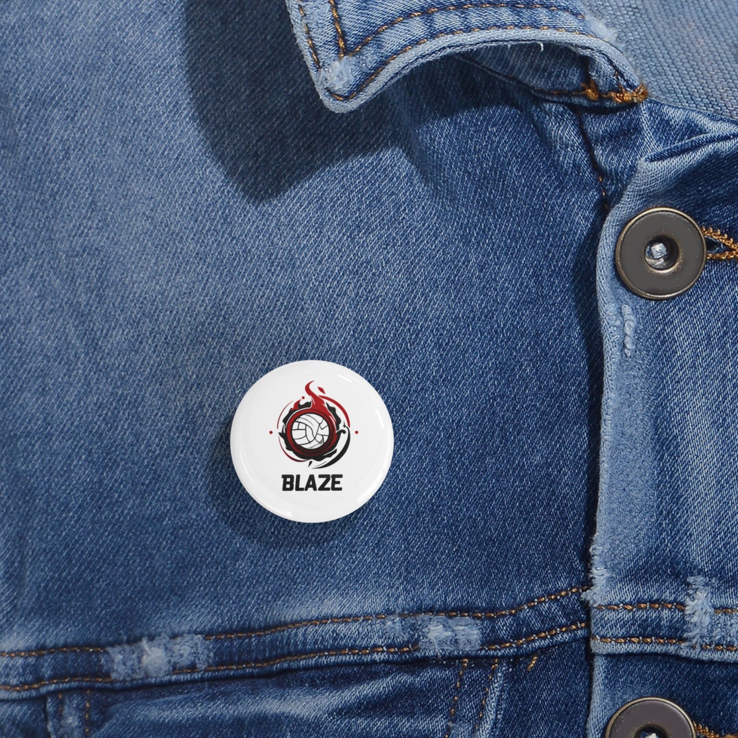 Volleyball Blaze Round Pins - Sporty Enamel Badges for Fans & Players
