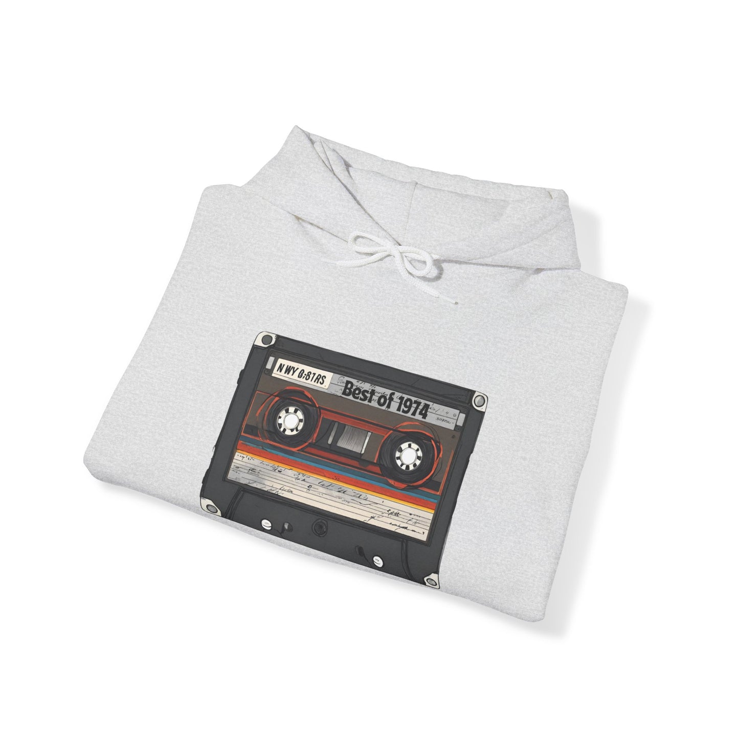 Retro Cassette Tape 1974 Adult Unisex Hooded Sweatshirt