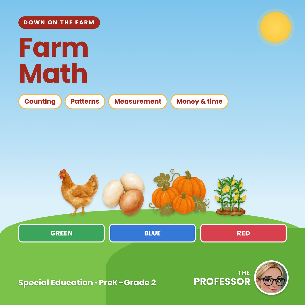 Farm Math Activities | Counting, Patterns, Money & Time | Special Ed PreK-2