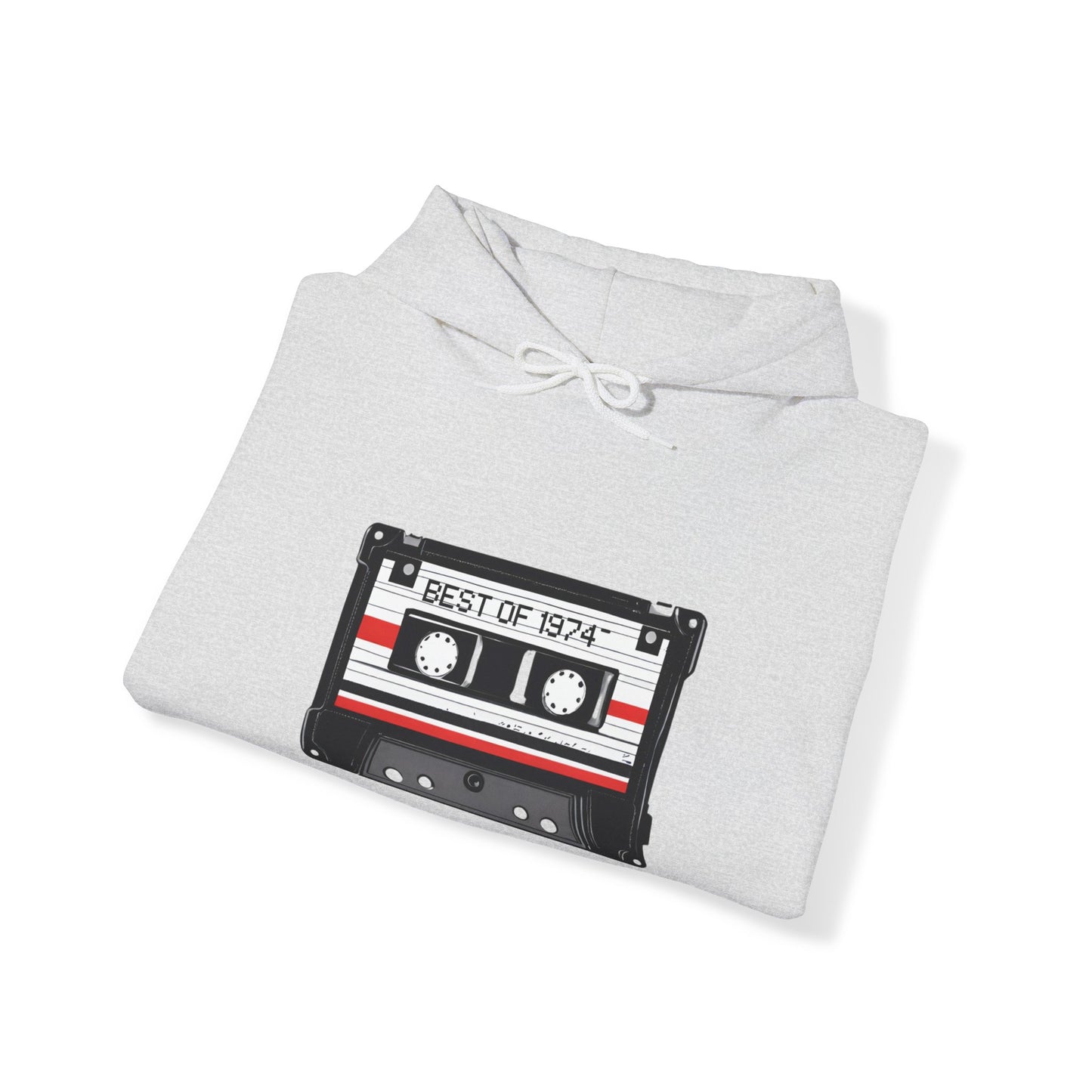 Retro Cassette Tape 1974 Adult Unisex Hooded Sweatshirt