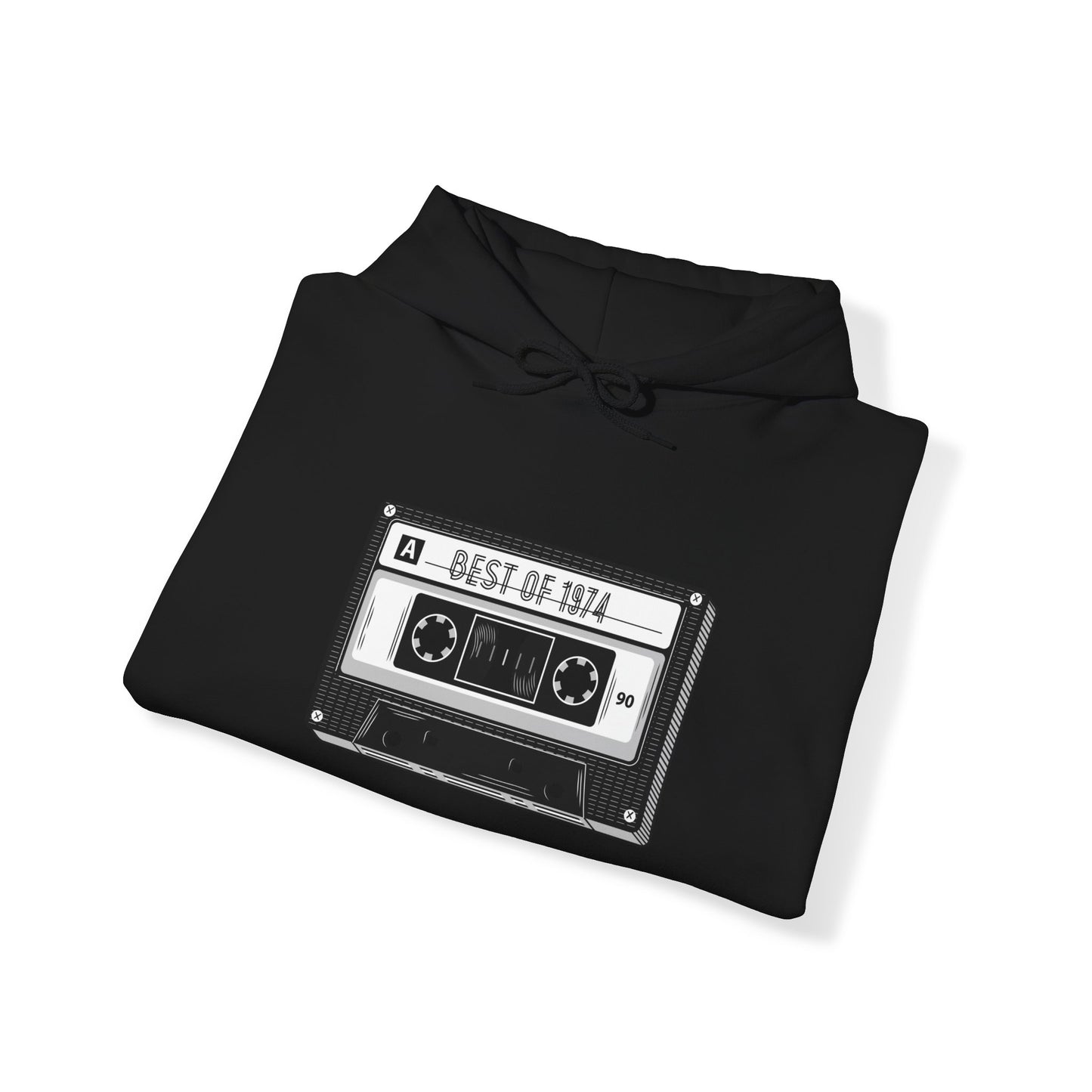 Retro Cassette Tape 1974 Adult Unisex Hooded Sweatshirt