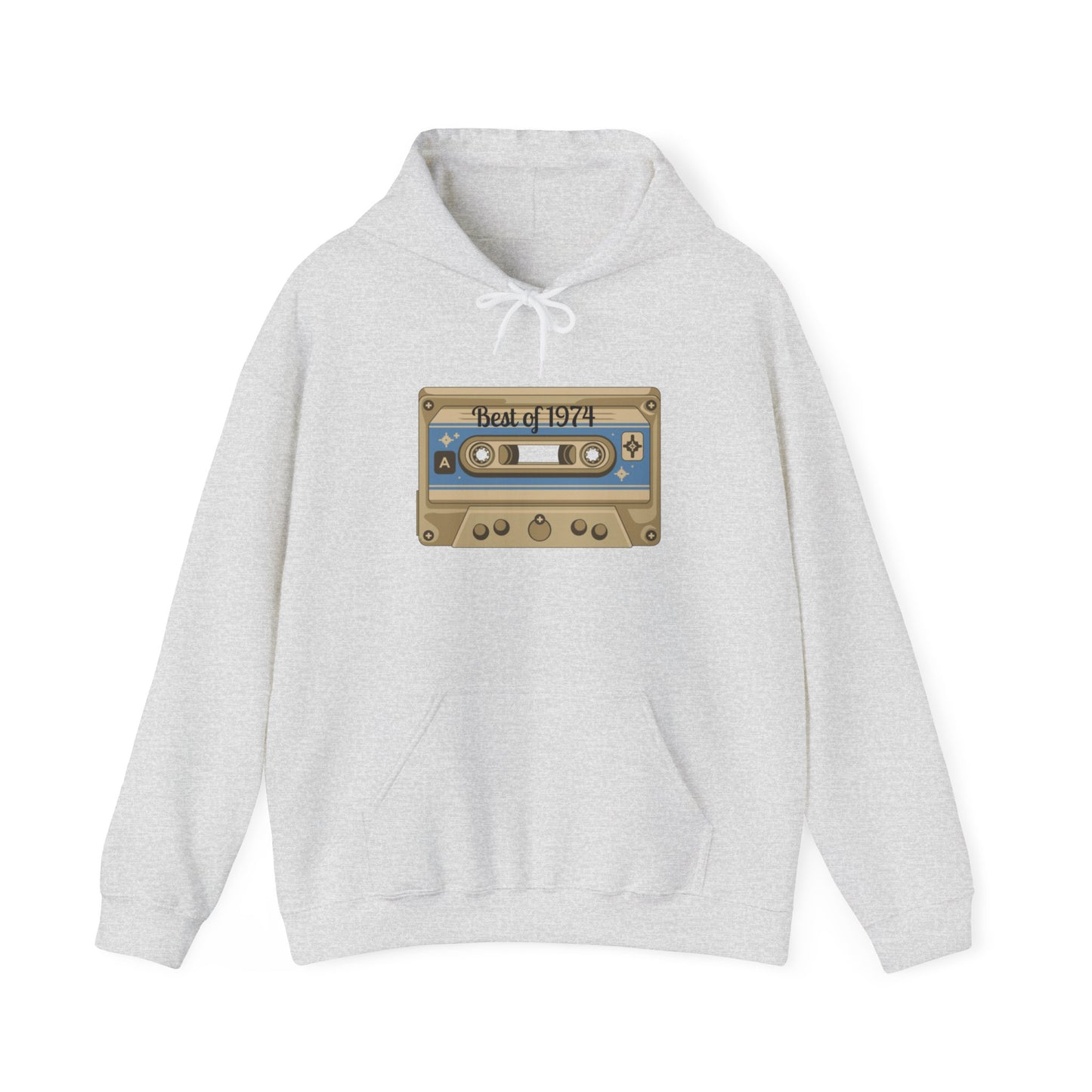 Retro Cassette Tape 1974 Adult Unisex Hooded Sweatshirt