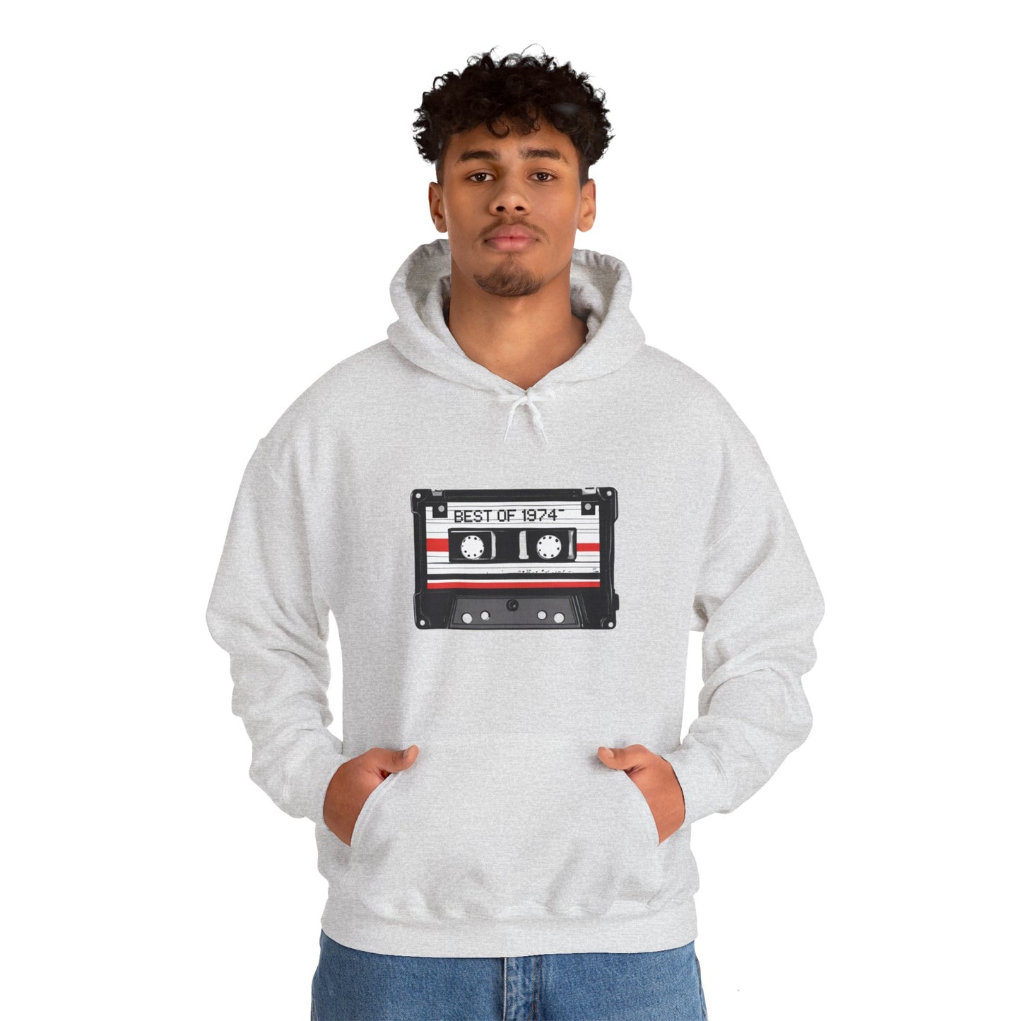 Retro Cassette Tape 1974 Adult Unisex Hooded Sweatshirt