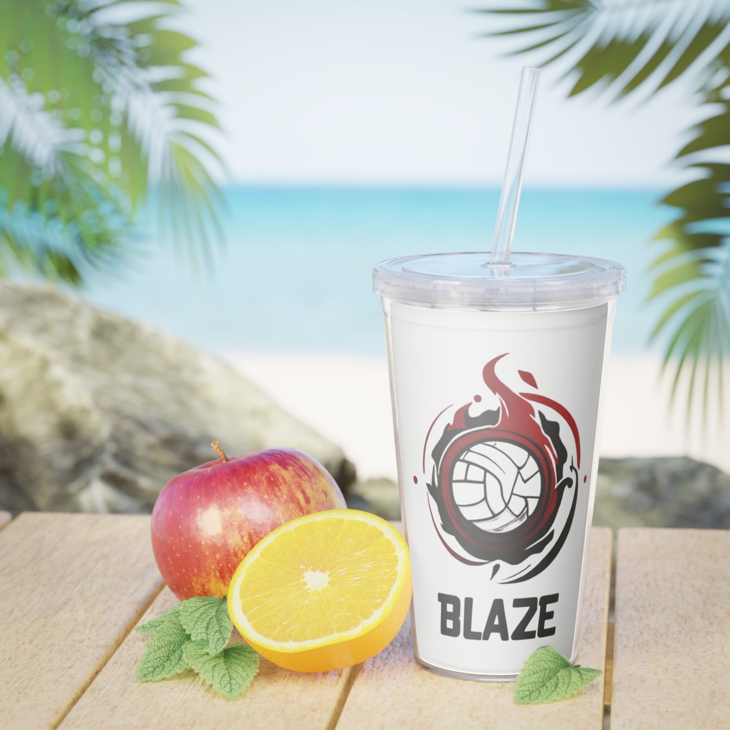 Blaze Volleyball Tumbler with Straw - Blaze Design