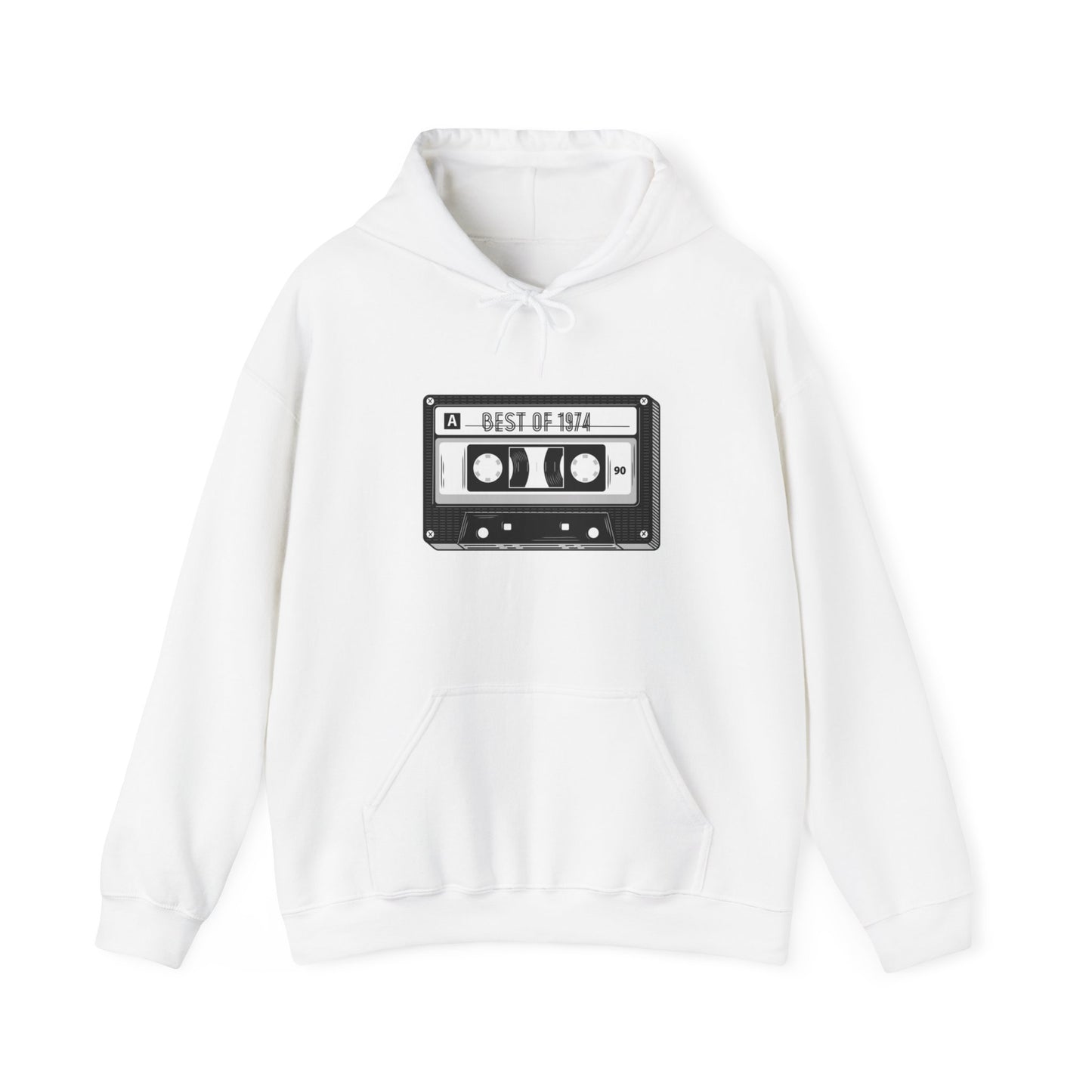 Retro Cassette Tape 1974 Adult Unisex Hooded Sweatshirt