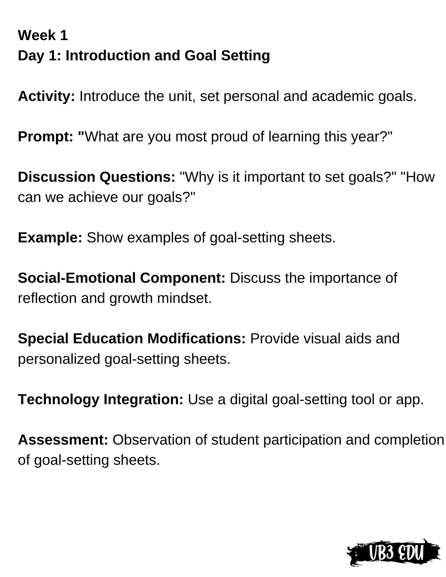 End-of-Year Review and Celebration Unit Plan for Primary Grades (1-3)